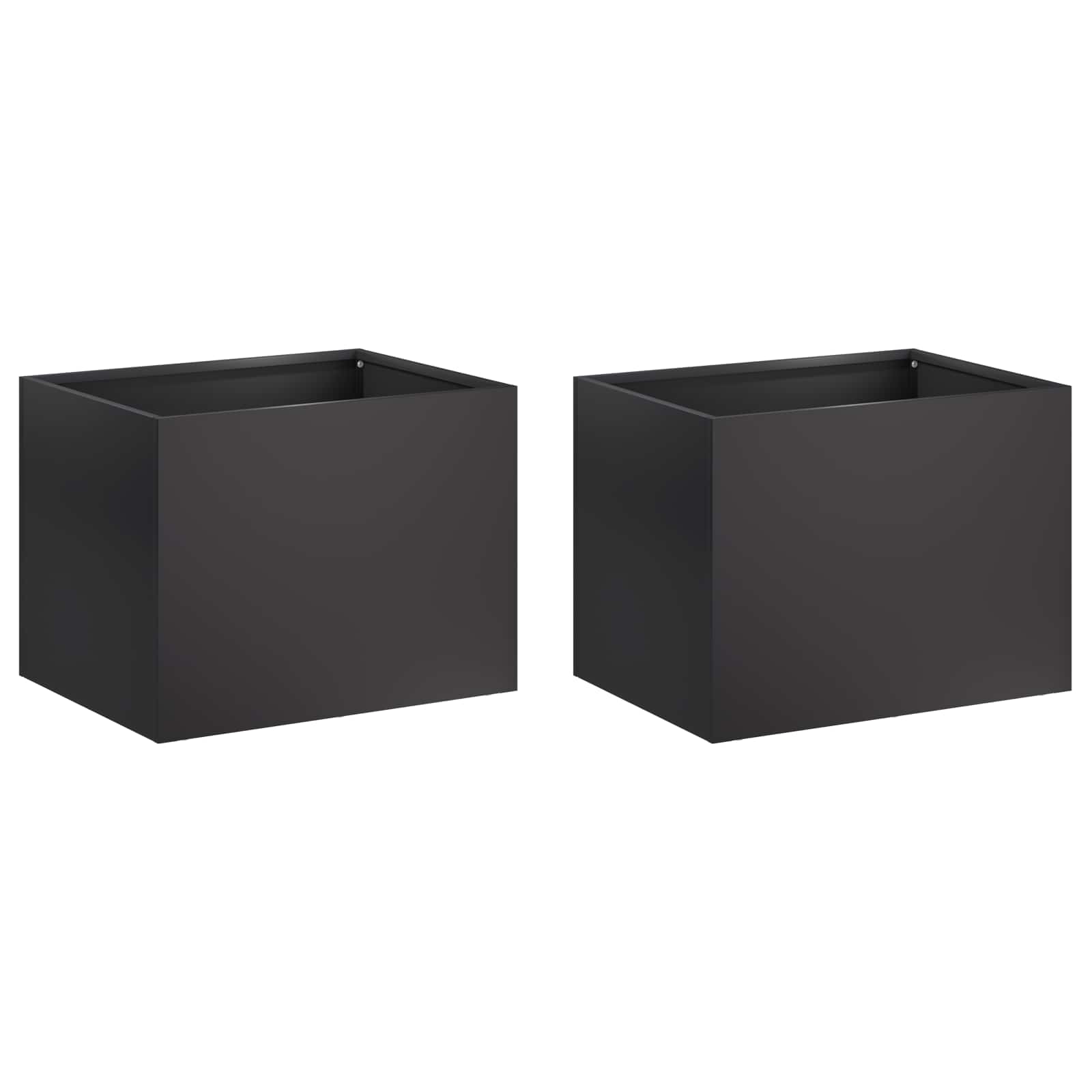 Γλάστρα Κήπου 2 τμχ. Μαύρο 40 x 30 x 30 εκ - Pakobazaar