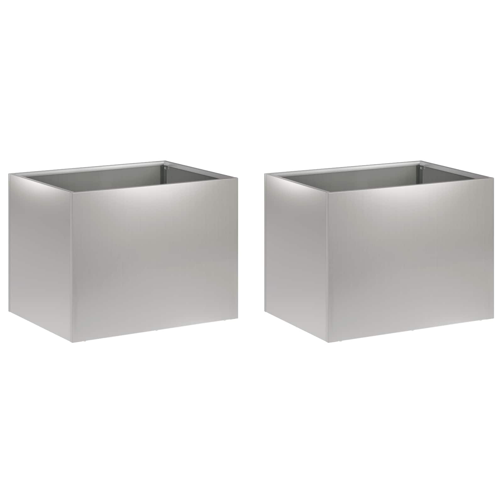 Γλάστρα Κήπου 2 τμχ. Ασημί 40 x 30 x 30 εκ - Pakobazaar