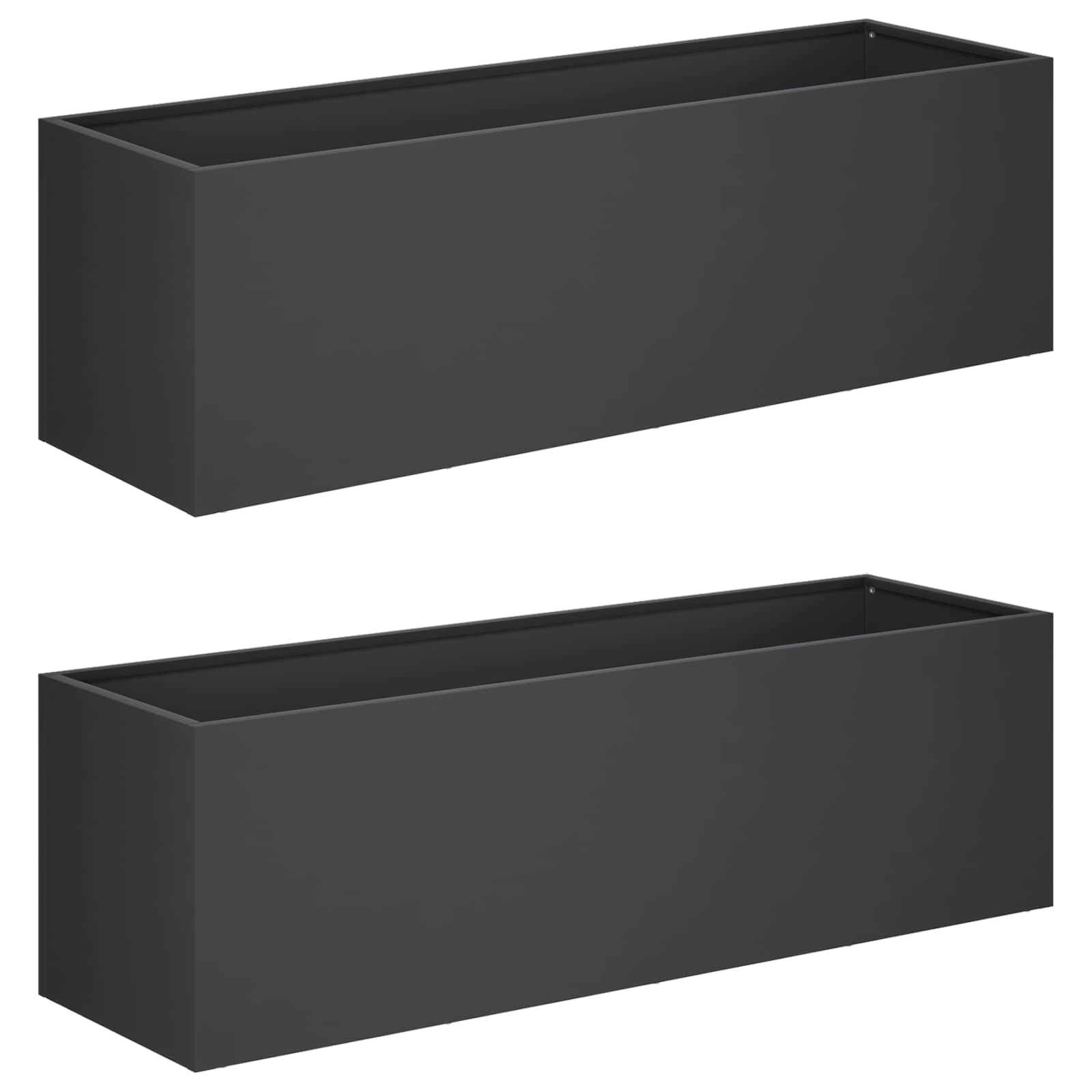 Γλάστρα Κήπου 2 τμχ. Μαύρο 80 x 30 x 30 εκ