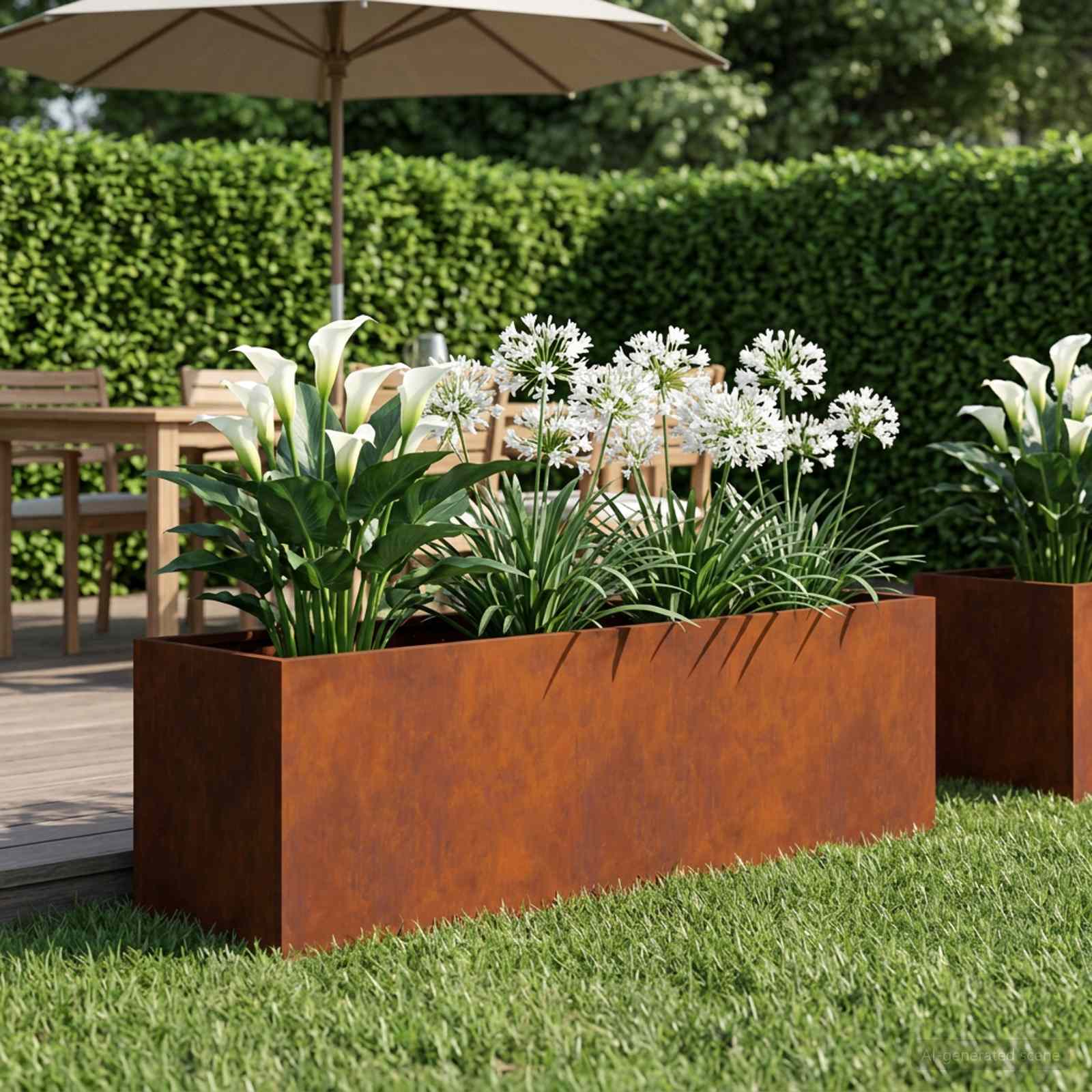 Γλάστρα Κήπου Σκ rusty 80 x 30 x 30 εκ