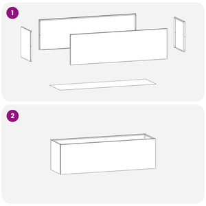Γλάστρα Κήπου Ανθρακί 100 x 30 x 30 cm Ψυχρής έλασης χάλυβας - Pakobazaar