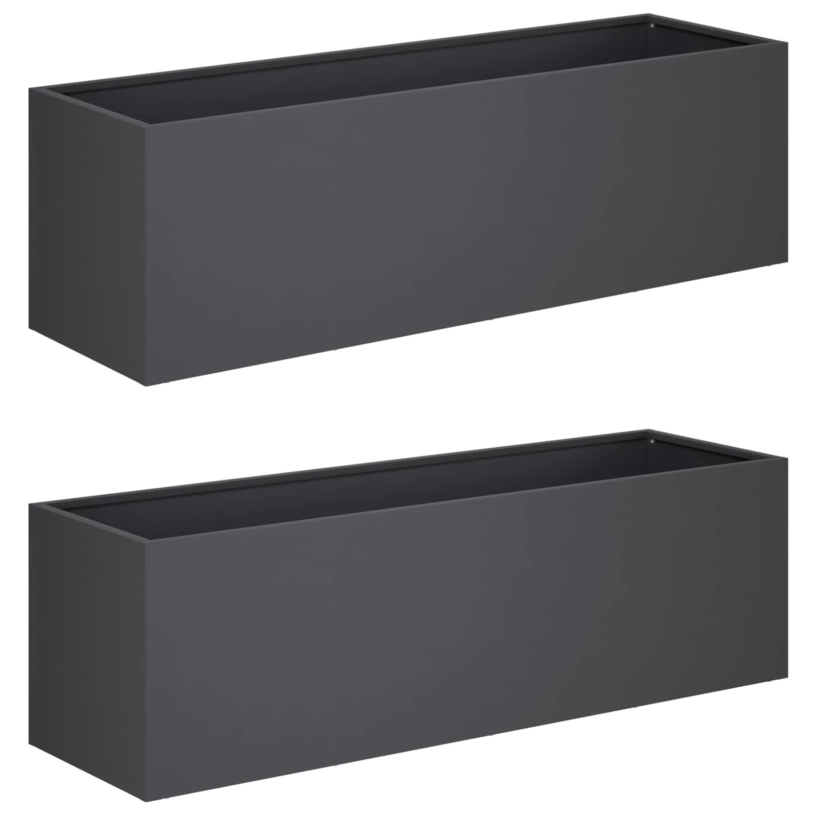 Γλάστρα Κήπου 2 τμχ. Ανθρακί 100 x 30 x 30 cm