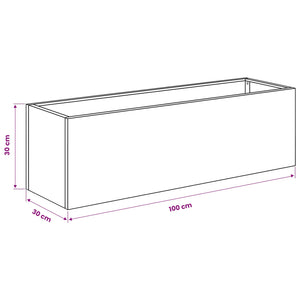Γλάστρα Κήπου 2 τμχ. Ανθρακί 100 x 30 x 30 cm