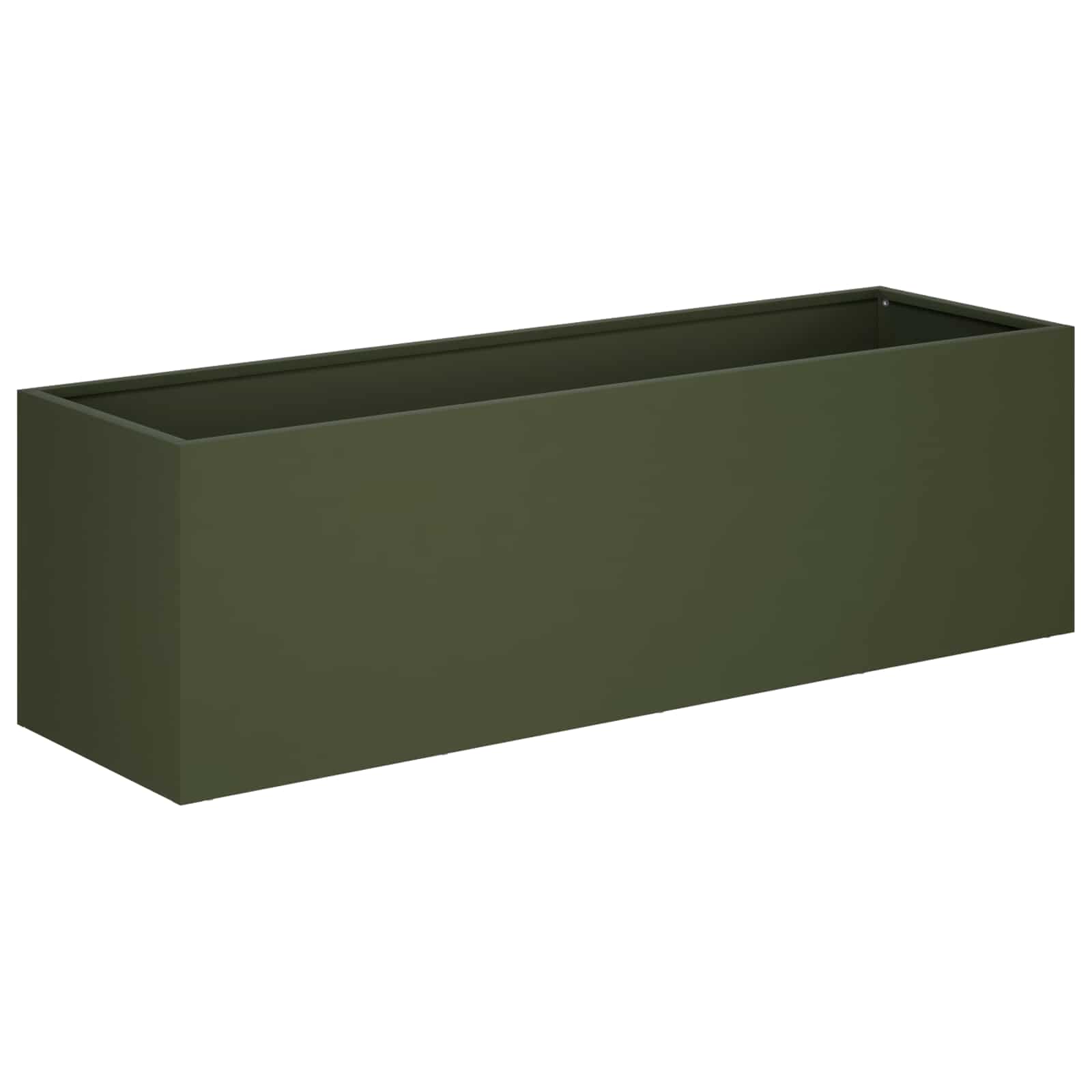Γλάστρα Κήπου Λαδί 100 x 30 x 30 cm Ψυχρής έλασης χάλυβας - Pakobazaar