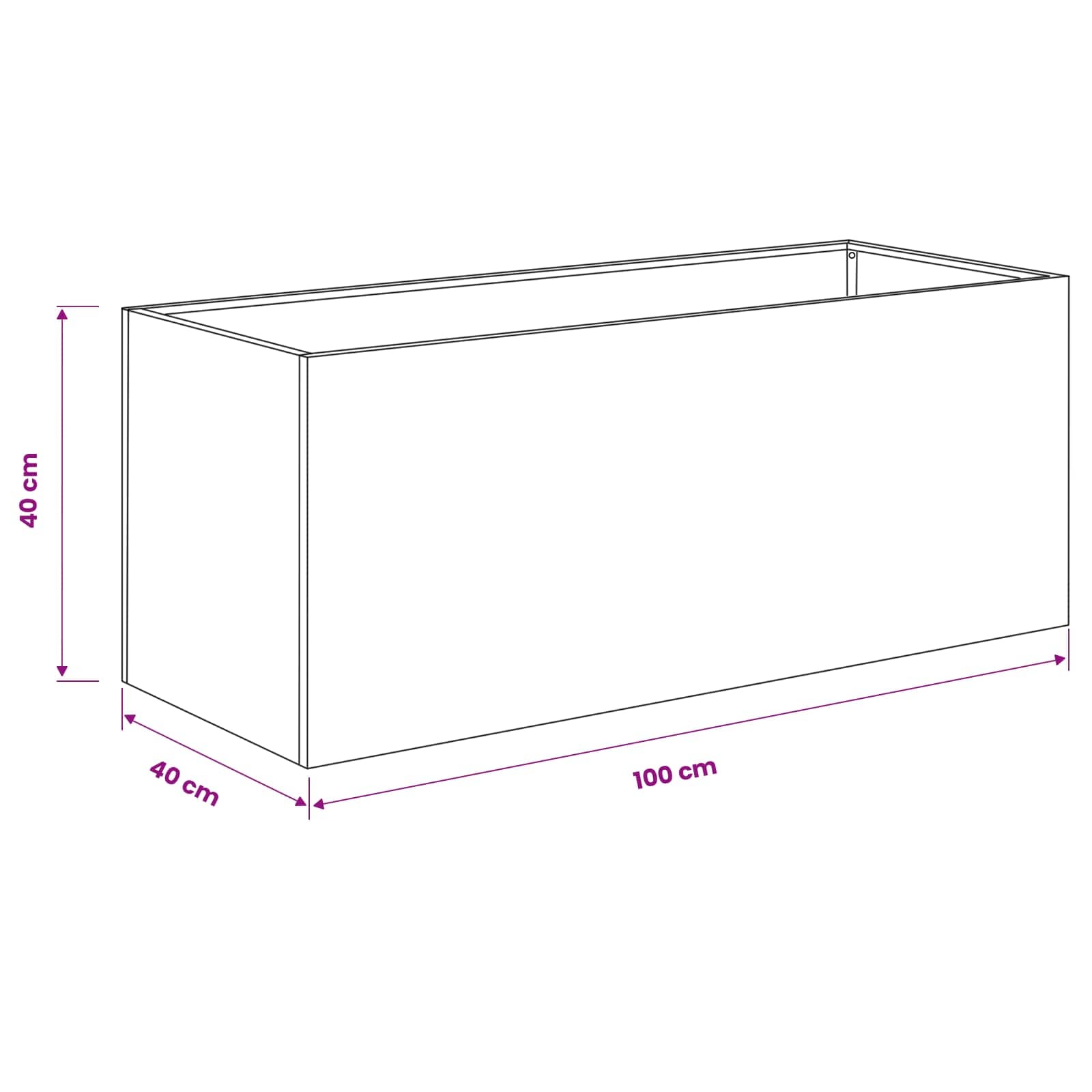 Γλάστρα Κήπου Σκ rusty 100 x 40 x 40 cm - Pakobazaar