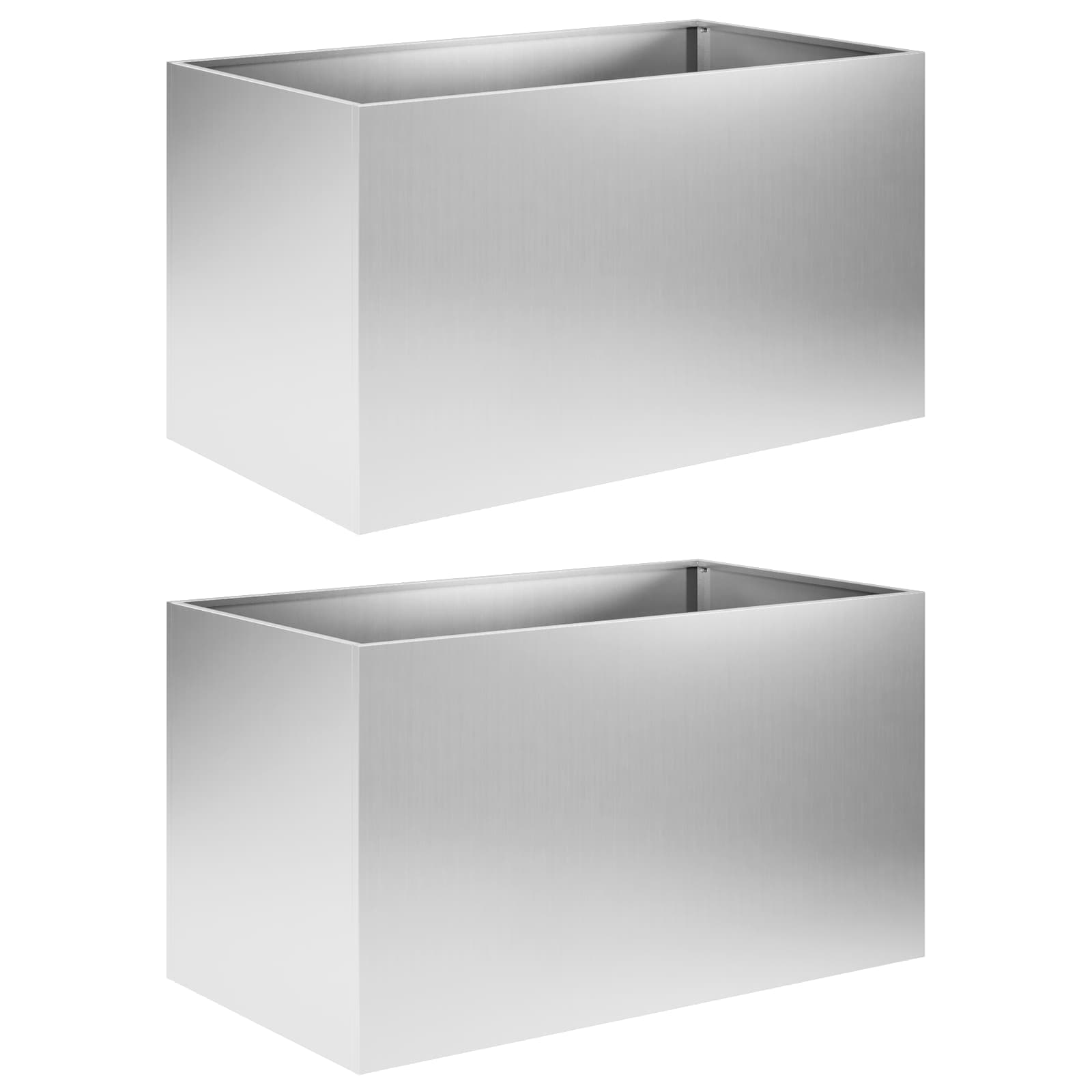 Γλάστρα Κήπου 2 τμχ. Ασημί 80 x 50 x 50 εκ - Pakobazaar