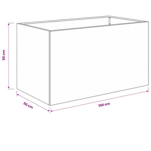Γλάστρα Κήπου Μαύρο 100 x 50 x 50 cm Ψυχρής έλασης χάλυβας - Pakobazaar