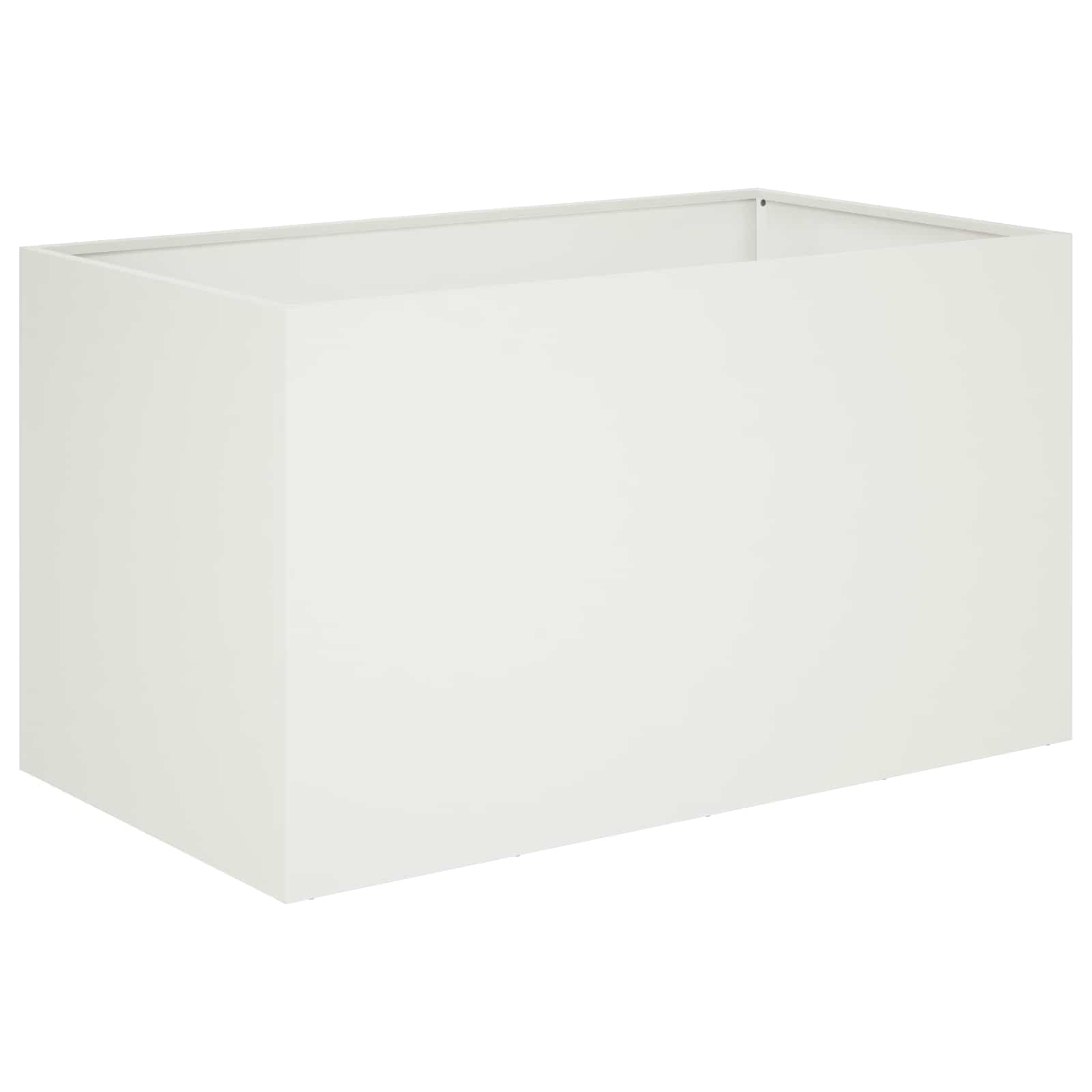 Γλάστρα Κήπου Λευκό 100 x 50 x 50 cm Ψυχρής έλασης χάλυβας - Pakobazaar