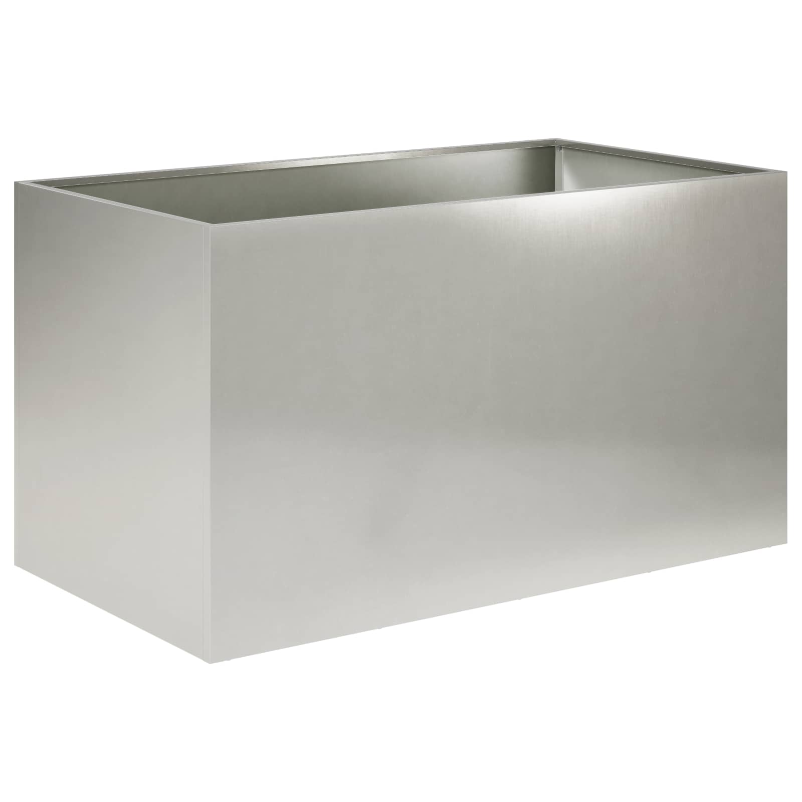 Γλάστρα Κήπου 2 τμχ. Ασημί 100 x 50 x 50 cm Ανοξείδωτο Ατσάλι - Pakobazaar