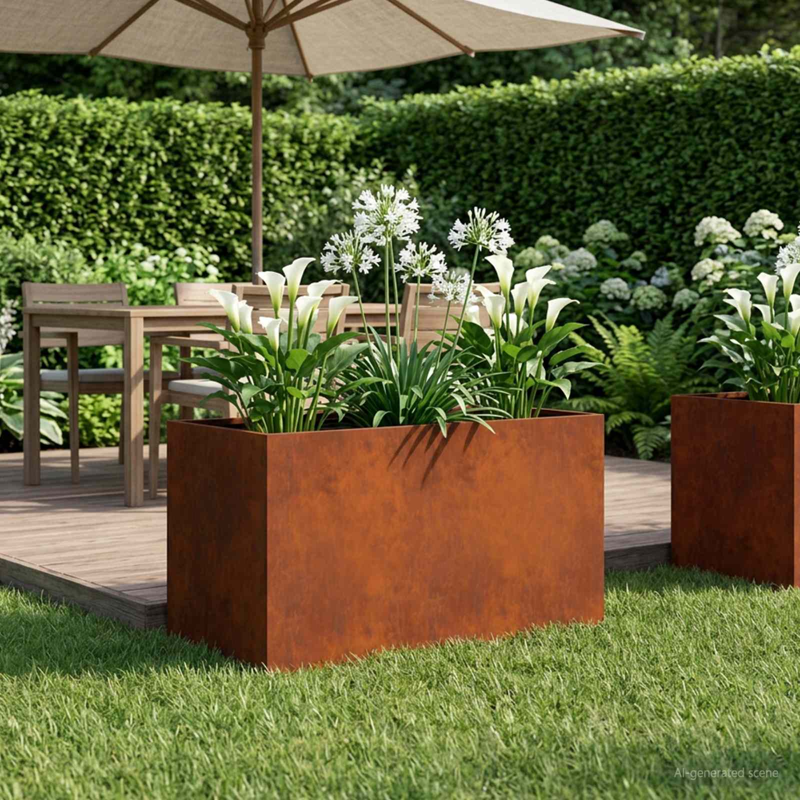Γλάστρα Κήπου Σκ rusty 100 x 50 x 50 cm - Pakobazaar