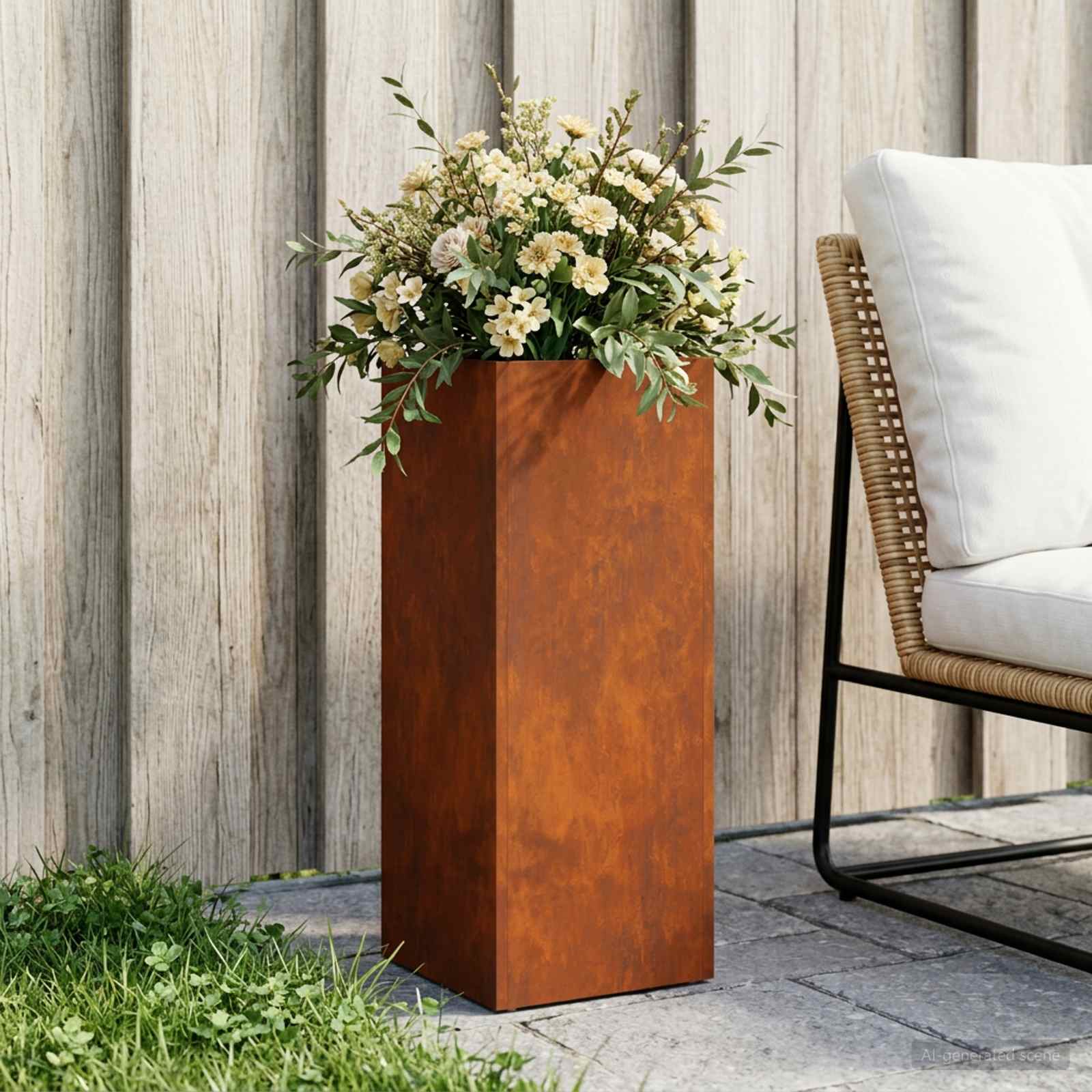 Γλάστρα Κήπου Σκ rusty 20 x 20 x 40 εκ.