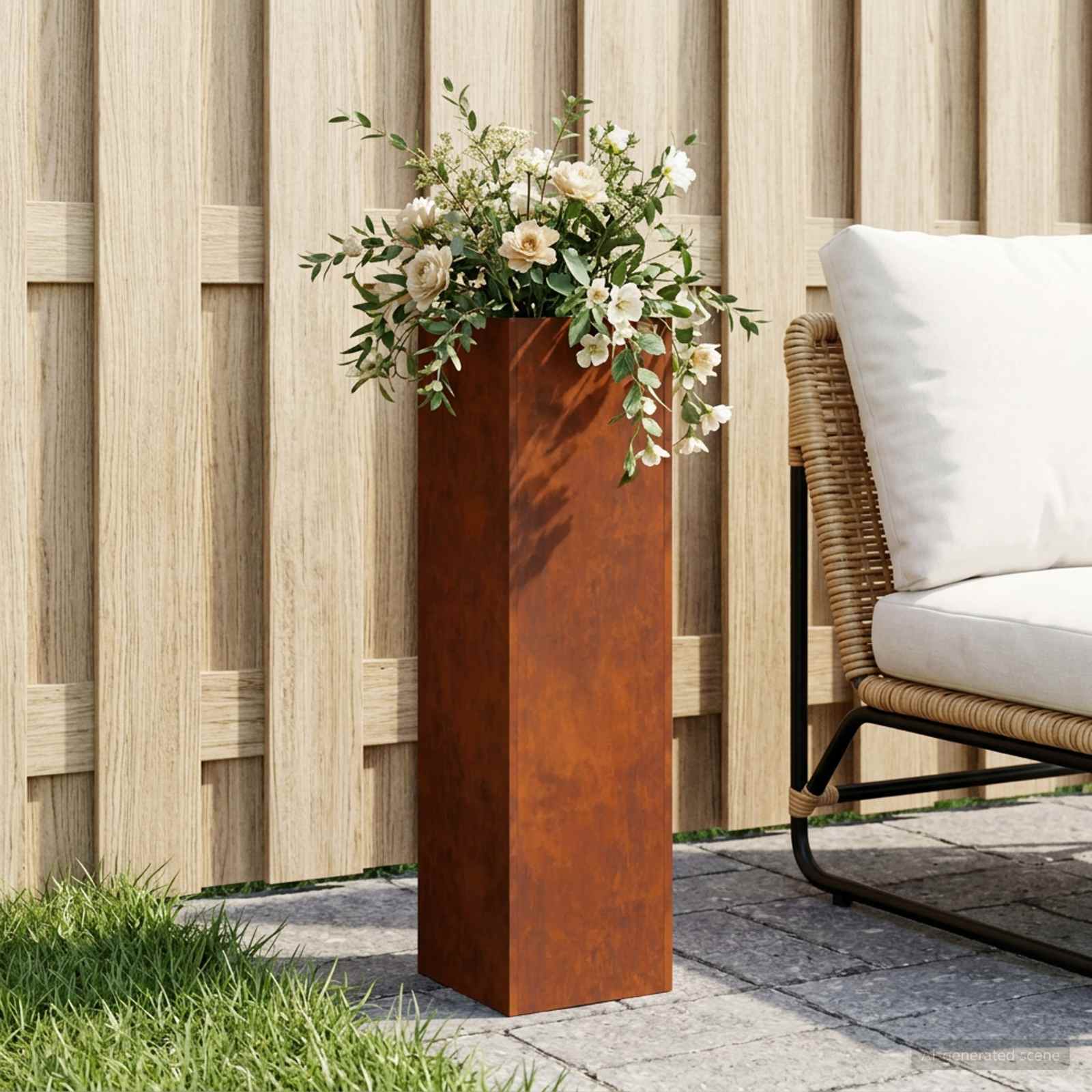 Γλάστρα Κήπου Σκ rusty 20 x 20 x 75 εκ. - Pakobazaar