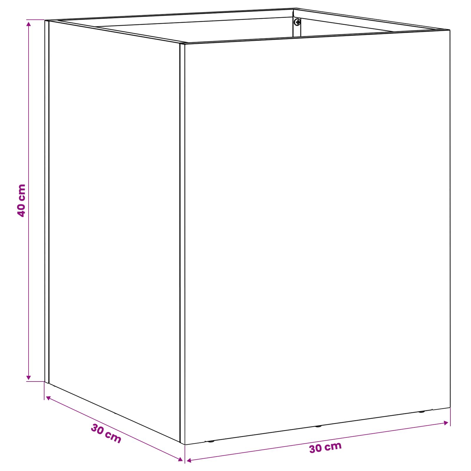 Γλάστρα Κήπου 2 τμχ. Ασημί 30 x 30 x 40 cm Ανοξείδωτο Ατσάλι - Pakobazaar