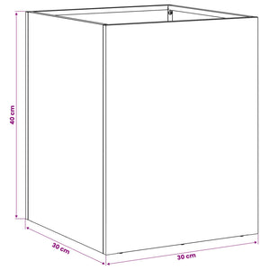 Γλάστρα Κήπου 2 τμχ. Ασημί 30 x 30 x 40 cm Ανοξείδωτο Ατσάλι - Pakobazaar