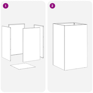 Γλάστρα Κήπου Λαδί 30 x 30 x 50 cm Ψυχρής έλασης χάλυβας