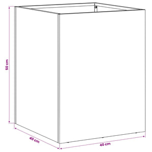 Γλάστρα Κήπου 2 τμχ. Λαδί 40 x 40 x 50 cm Ψυχρής έλασης χάλυβας - Pakobazaar
