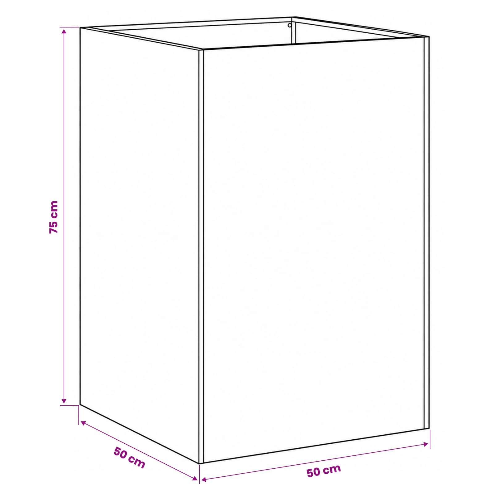 Γλάστρα Κήπου 2 τμχ. Ανθρακί 50 x 50 x 75 cm - Pakobazaar