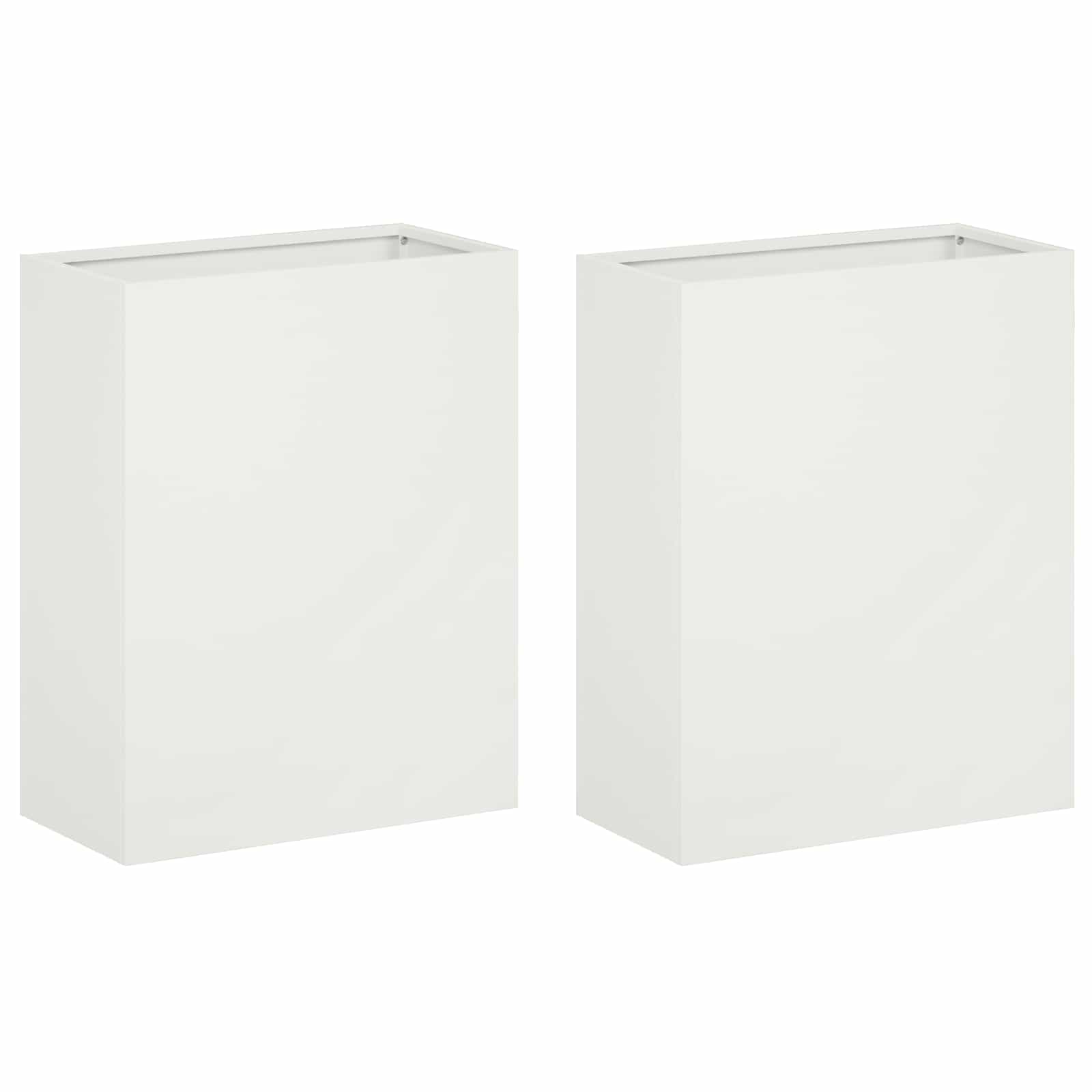 Γλάστρα Κήπου 2 τμχ. Λευκό 40 x 20 x 40 εκ - Pakobazaar