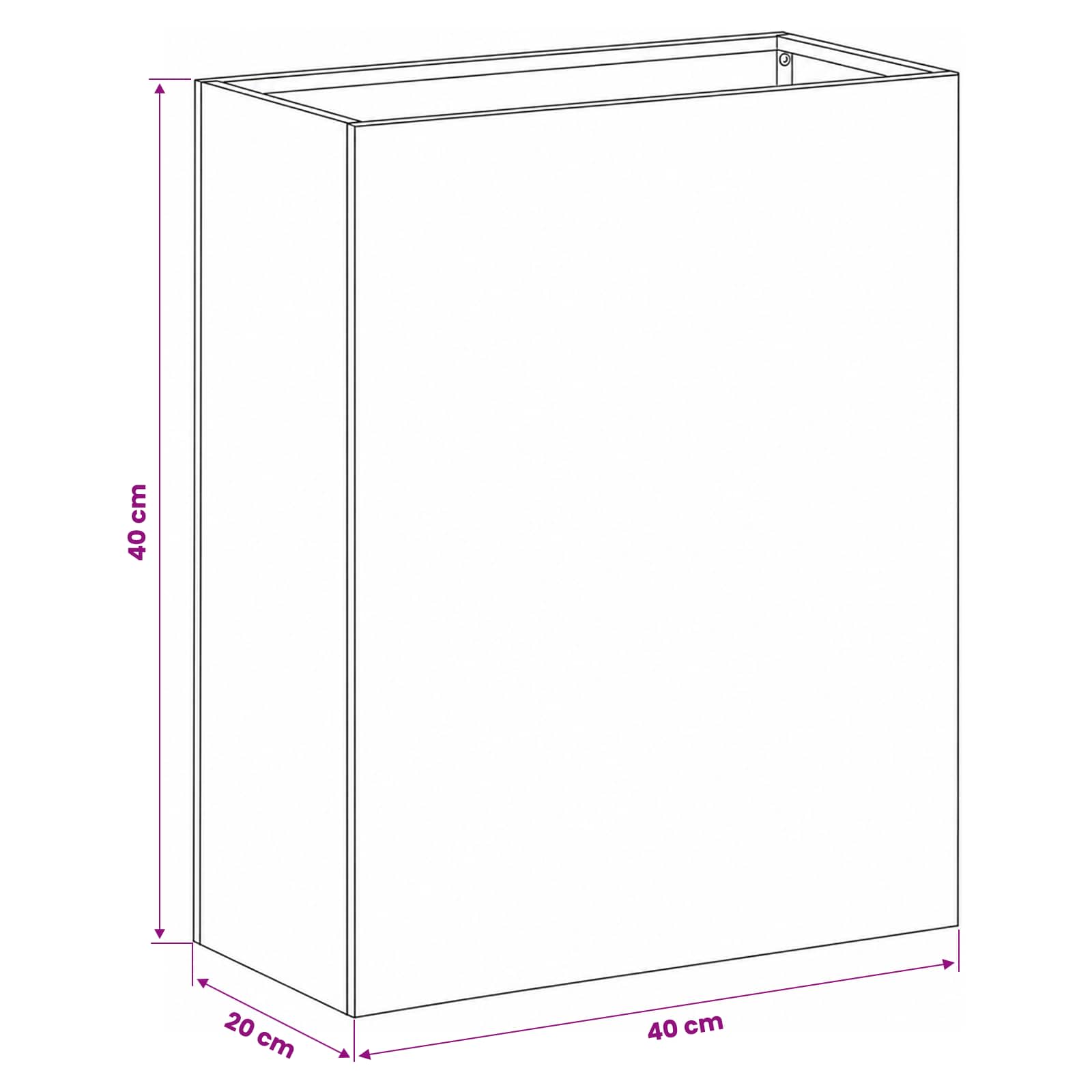 Γλάστρα Κήπου 2 τμχ. Ανθρακί 40 x 20 x 40 εκ