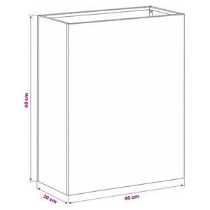 Γλάστρα Κήπου 2 τμχ. Ανθρακί 40 x 20 x 40 εκ