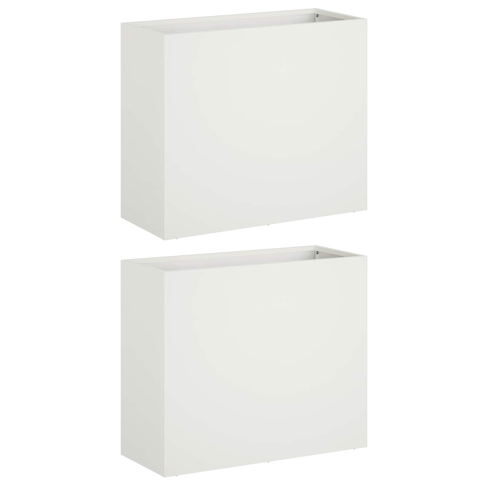 Γλάστρα Κήπου 2 τμχ. Λευκό 50 x 20 x 40 εκ.