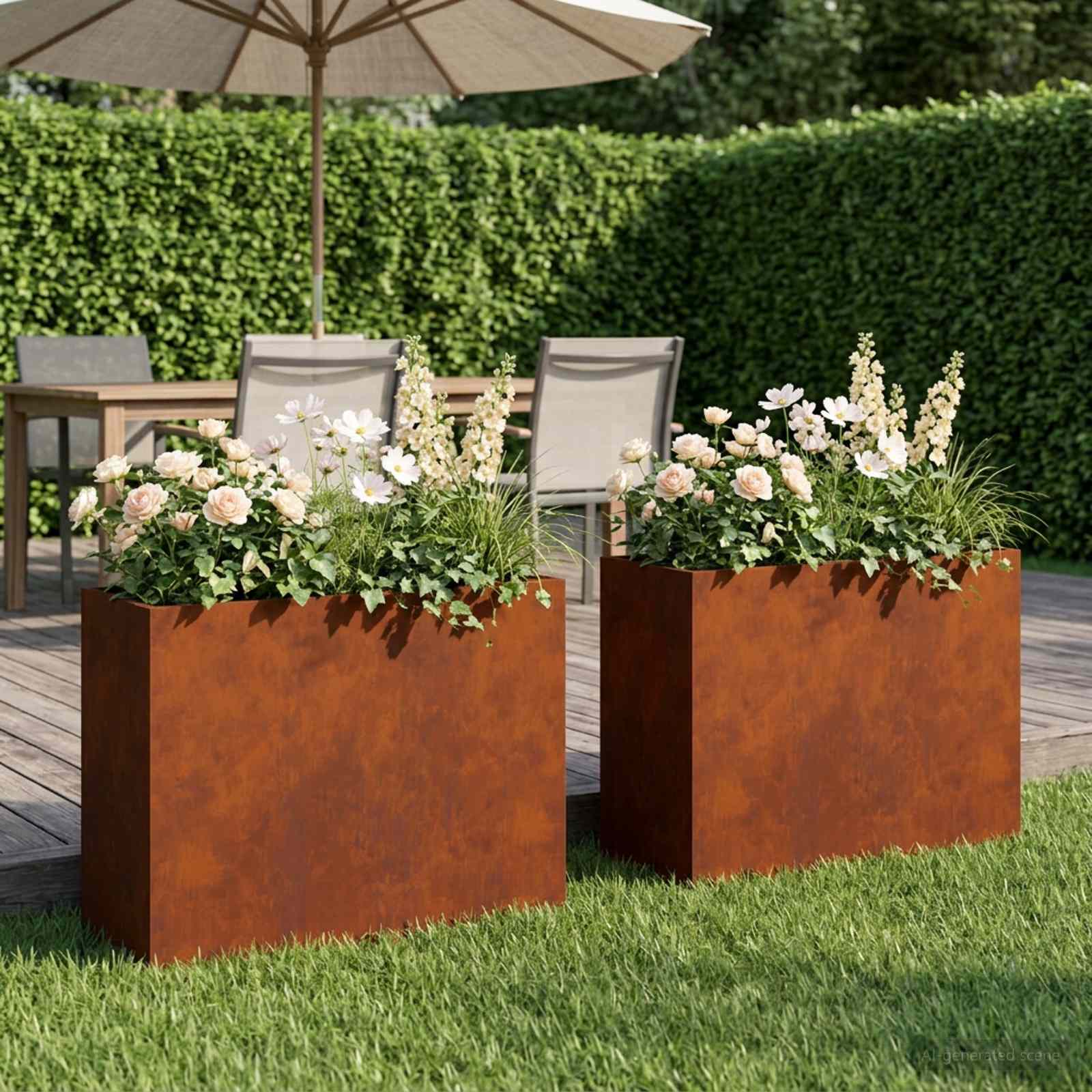 Γλάστρα Κήπου 2 τμχ. Σκ rusty 50 x 20 x 40 εκ. - Pakobazaar