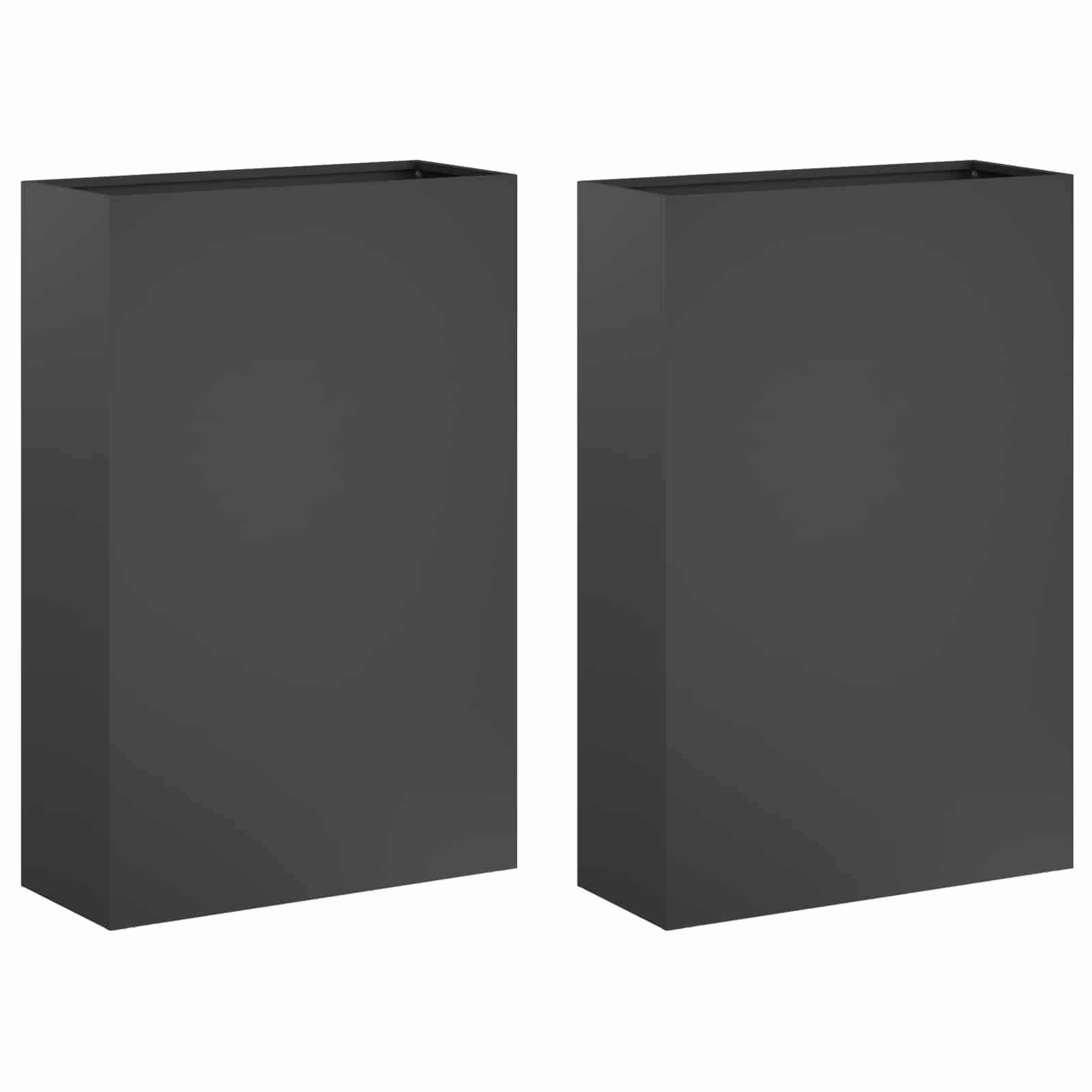 Γλάστρα Κήπου 2 τμχ. Ανθρακί 50 x 20 x 75 εκ. - Pakobazaar