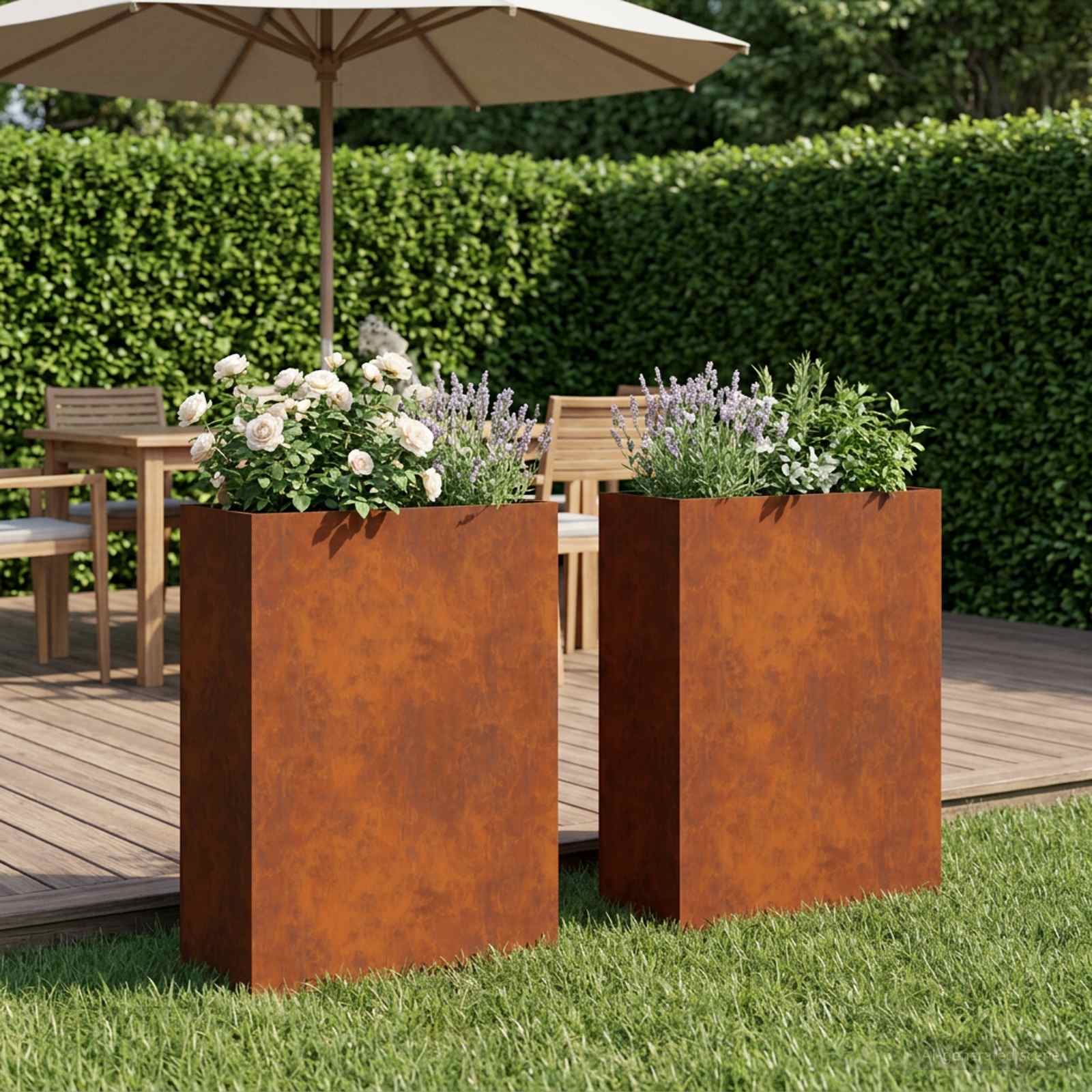 Γλάστρα Κήπου 2 τμχ. Σκ rusty 50 x 20 x 75 εκ. - Pakobazaar