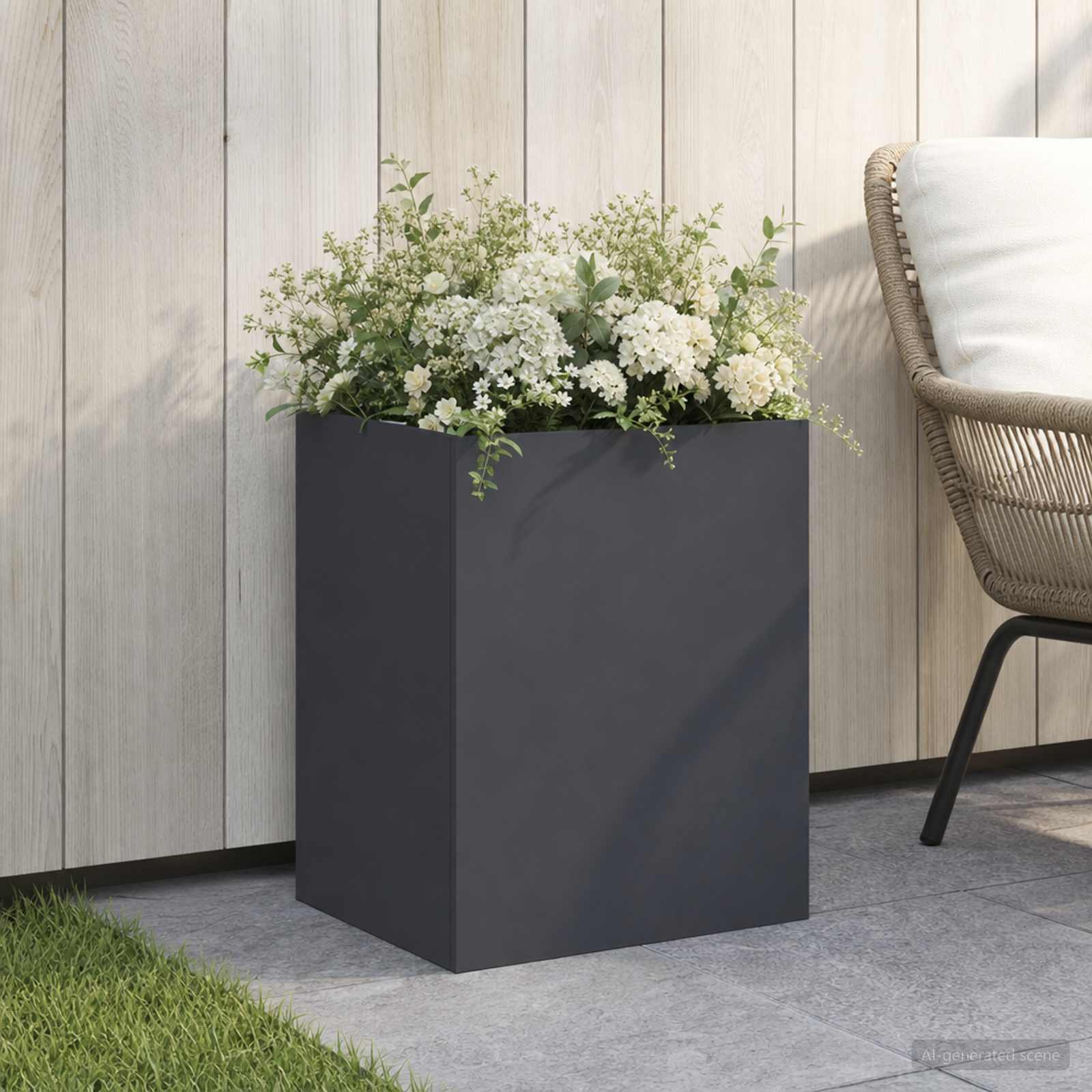 Γλάστρα Κήπου Ανθρακί 40 x 30 x 50 cm Ψυχρής έλασης χάλυβας