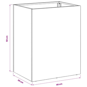 Γλάστρα Κήπου Ασημί 40 x 30 x 50 cm Ανοξείδωτο Ατσάλι