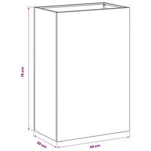 Γλάστρα Κήπου Ανθρακί 40 x 30 x 75 cm Ψυχρής έλασης χάλυβας