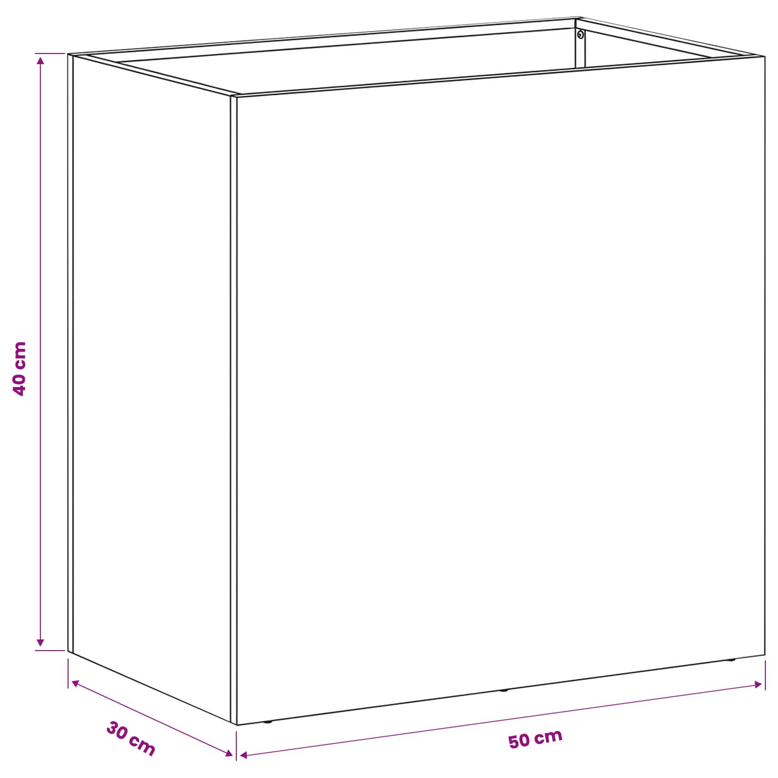 Γλάστρα Κήπου 2 τμχ. Λευκό 50 x 30 x 40 εκ.