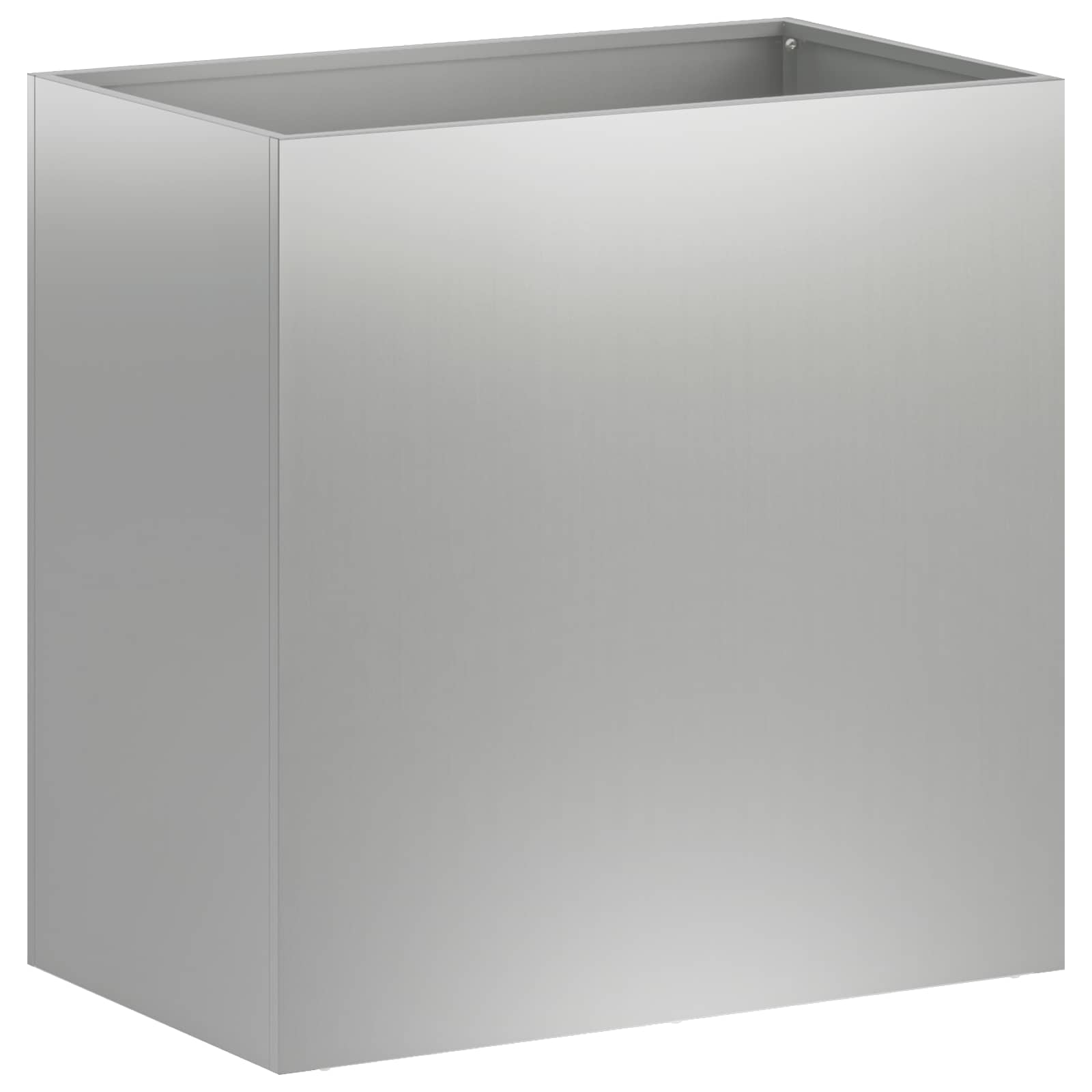 Γλάστρα Κήπου Ασημί 50 x 30 x 50 cm Γαλβανισμένος Χάλυβας