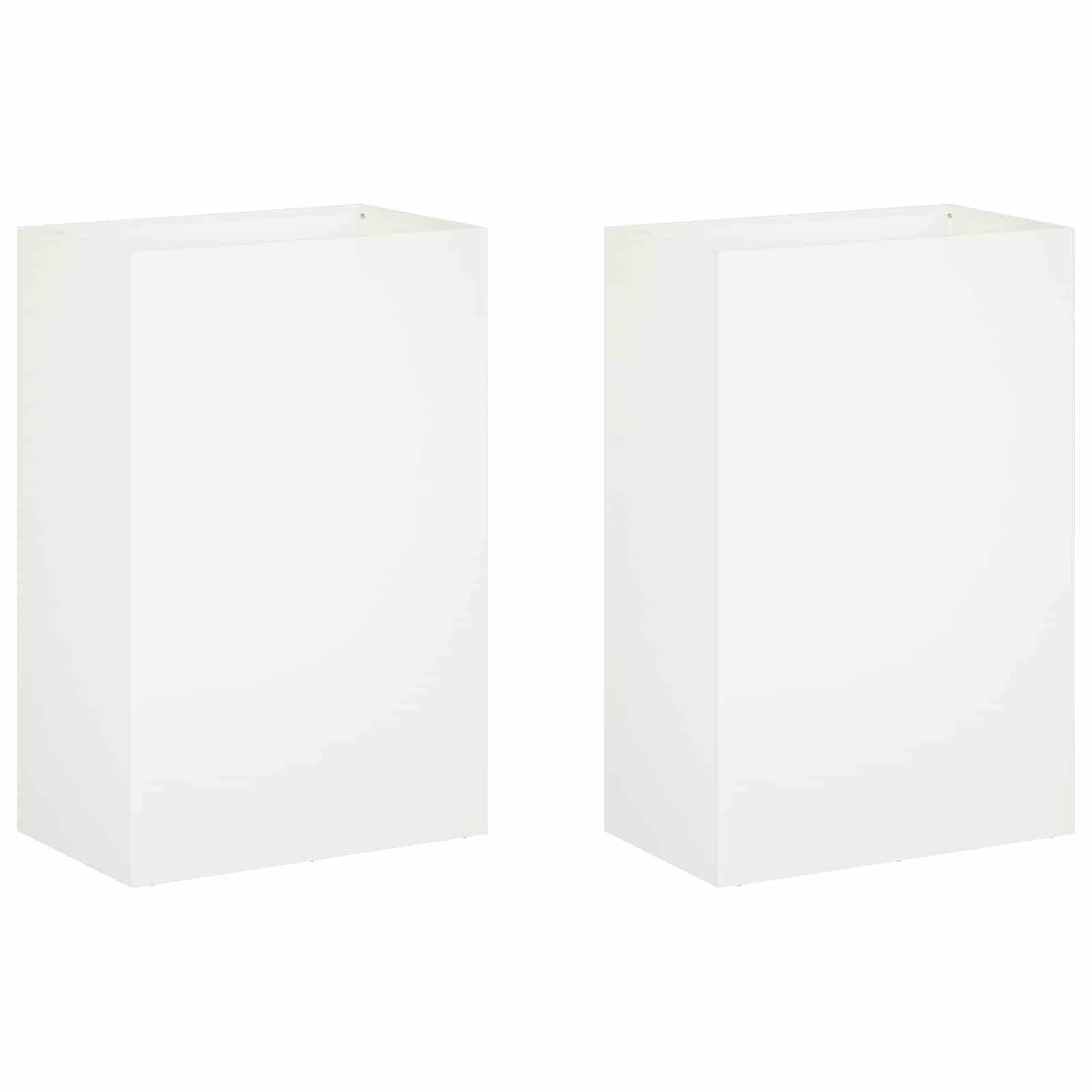Γλάστρα Κήπου 2 τμχ. Λευκό 50 x 30 x 75 εκ