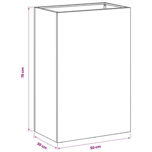 Γλάστρα Κήπου Ανθρακί 50 x 30 x 75 εκ Ψυχρής έλασης χάλυβας