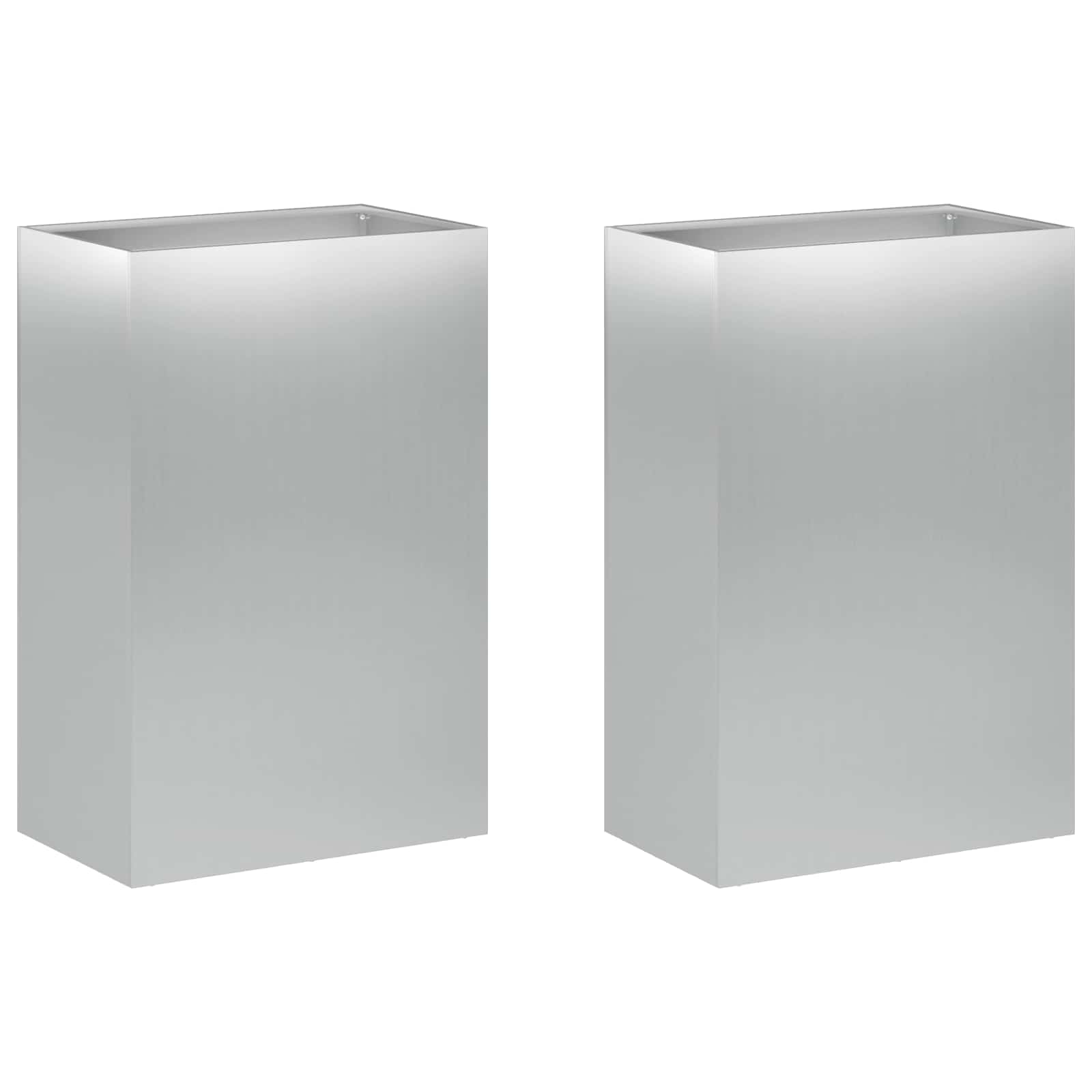 Γλάστρα Κήπου 2 τμχ. Ασημί 50 x 30 x 75 εκ - Pakobazaar