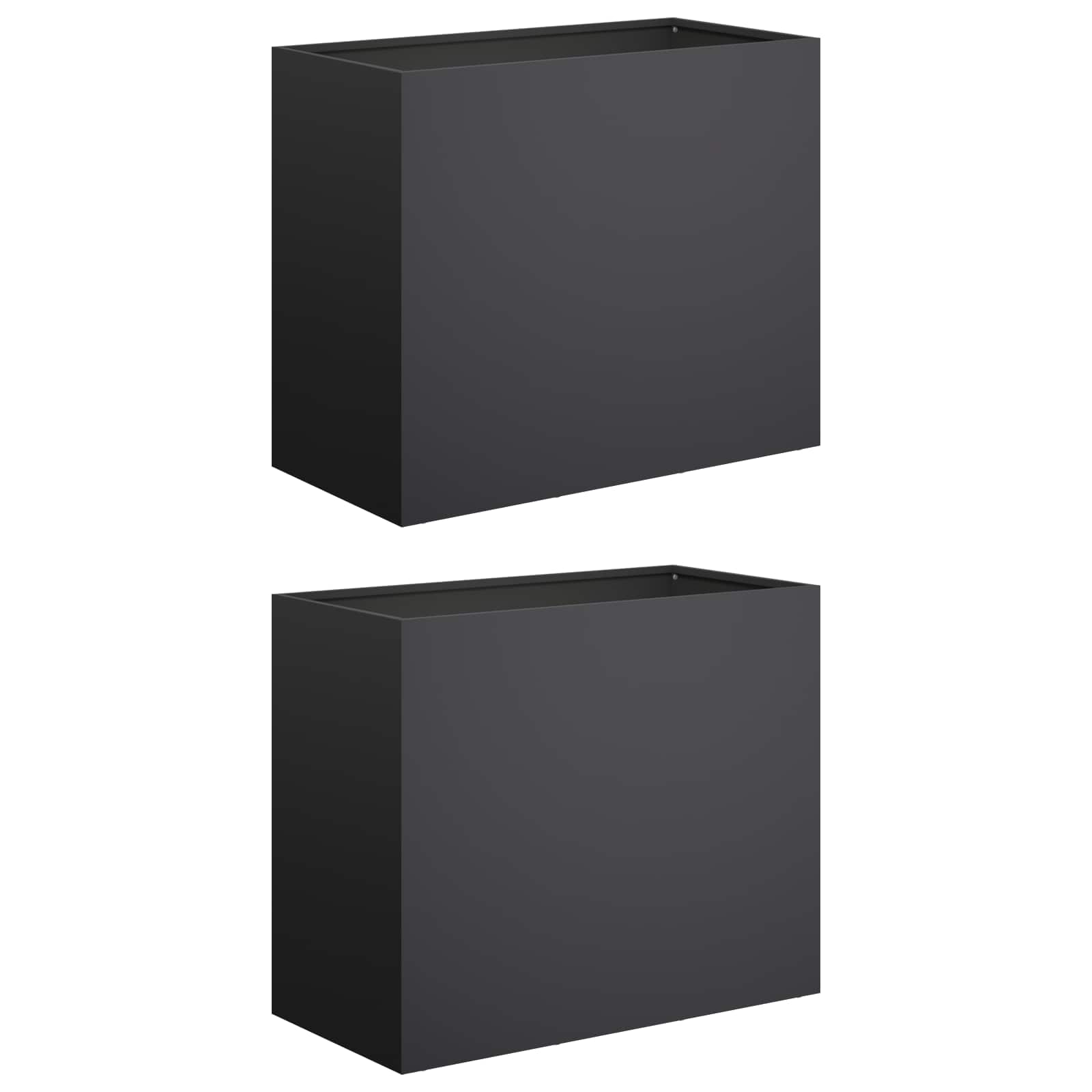 Γλάστρα Κήπου 2 τμχ. Μαύρο 60 x 30 x 40 εκ. - Pakobazaar