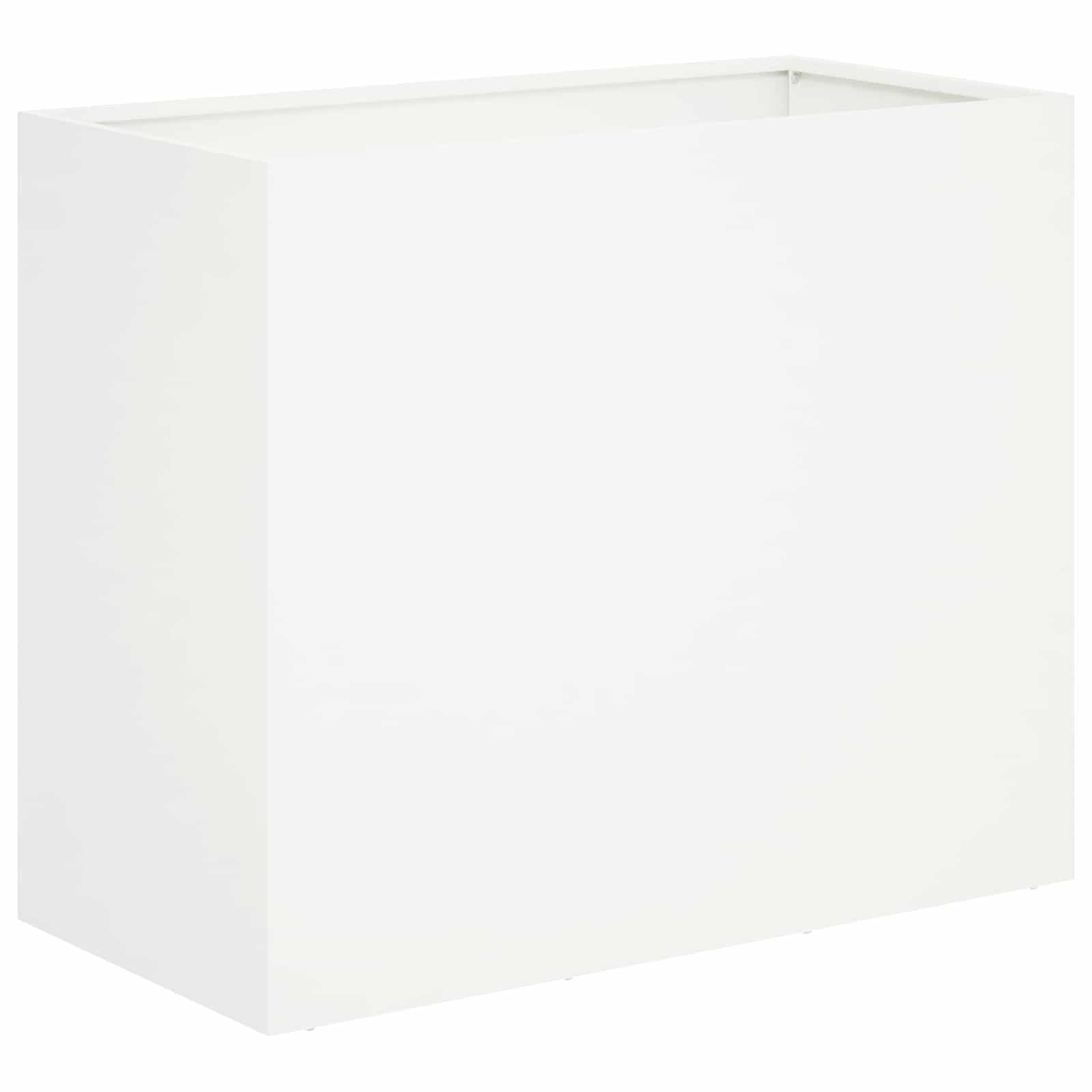 Γλάστρα Κήπου Λευκό 60 x 30 x 50 εκ. Ψυχρής έλασης χάλυβας