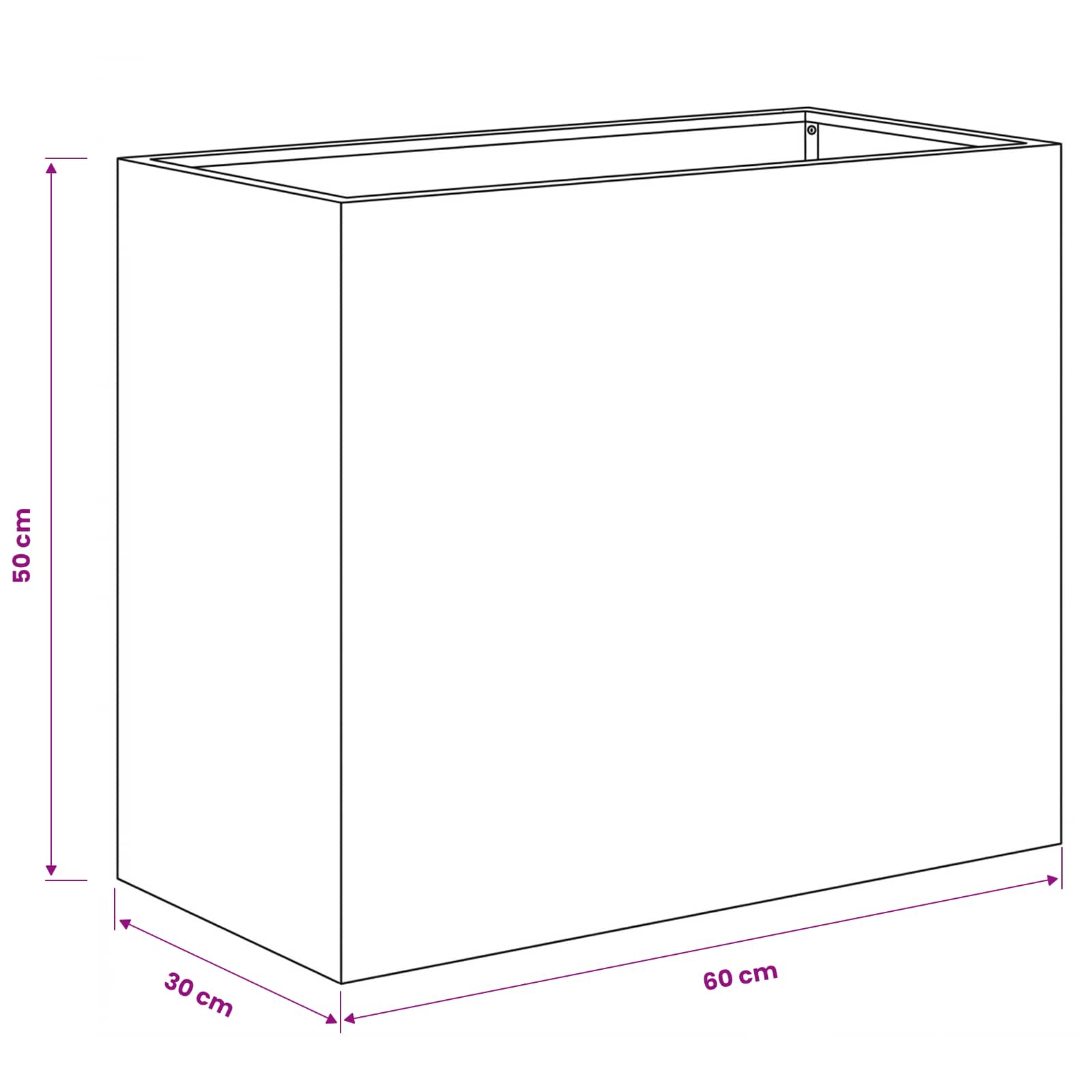 Γλάστρα Κήπου 2 τμχ. Ανθρακί 60 x 30 x 50 εκ.