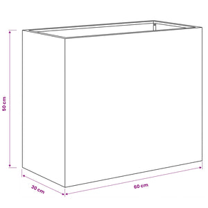 Γλάστρα Κήπου 2 τμχ. Ανθρακί 60 x 30 x 50 εκ.