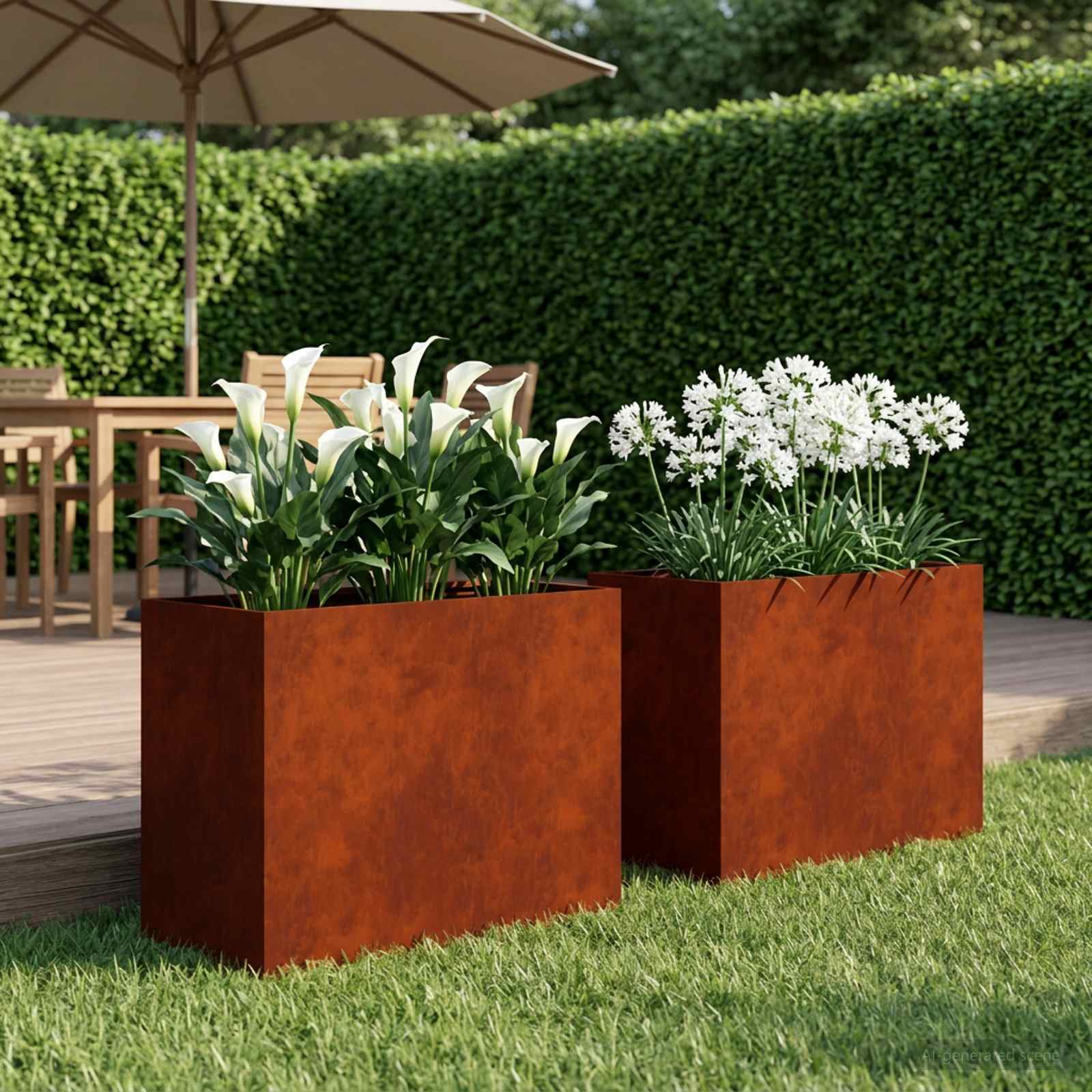 Γλάστρα Κήπου 2 τμχ. Σκ rusty 60 x 30 x 50 εκ. - Pakobazaar