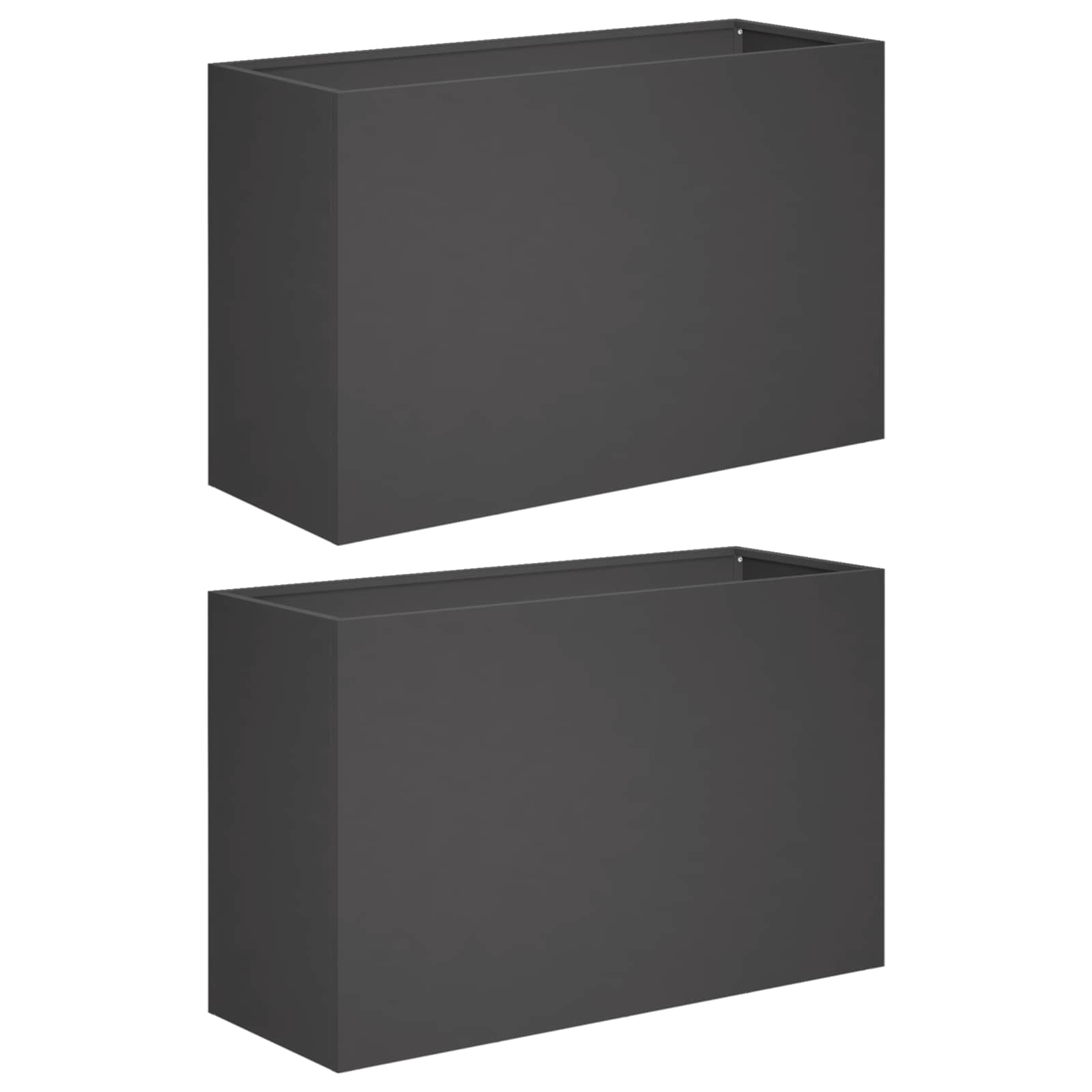 Γλάστρα Κήπου 2 τμχ. Μαύρο 80 x 30 x 40 εκ