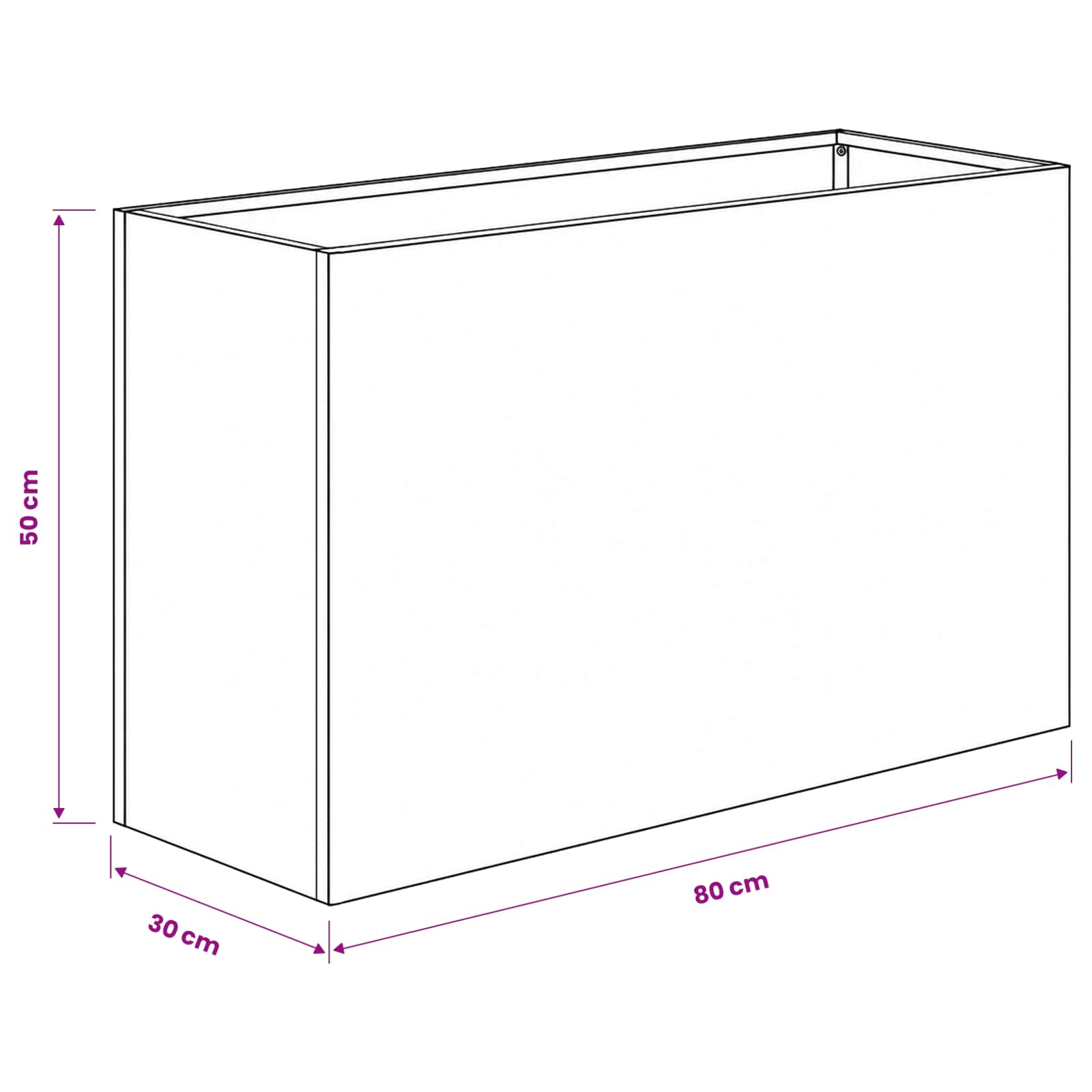 Γλάστρα Κήπου 2 τμχ. Ανθρακί 80 x 30 x 50 εκ