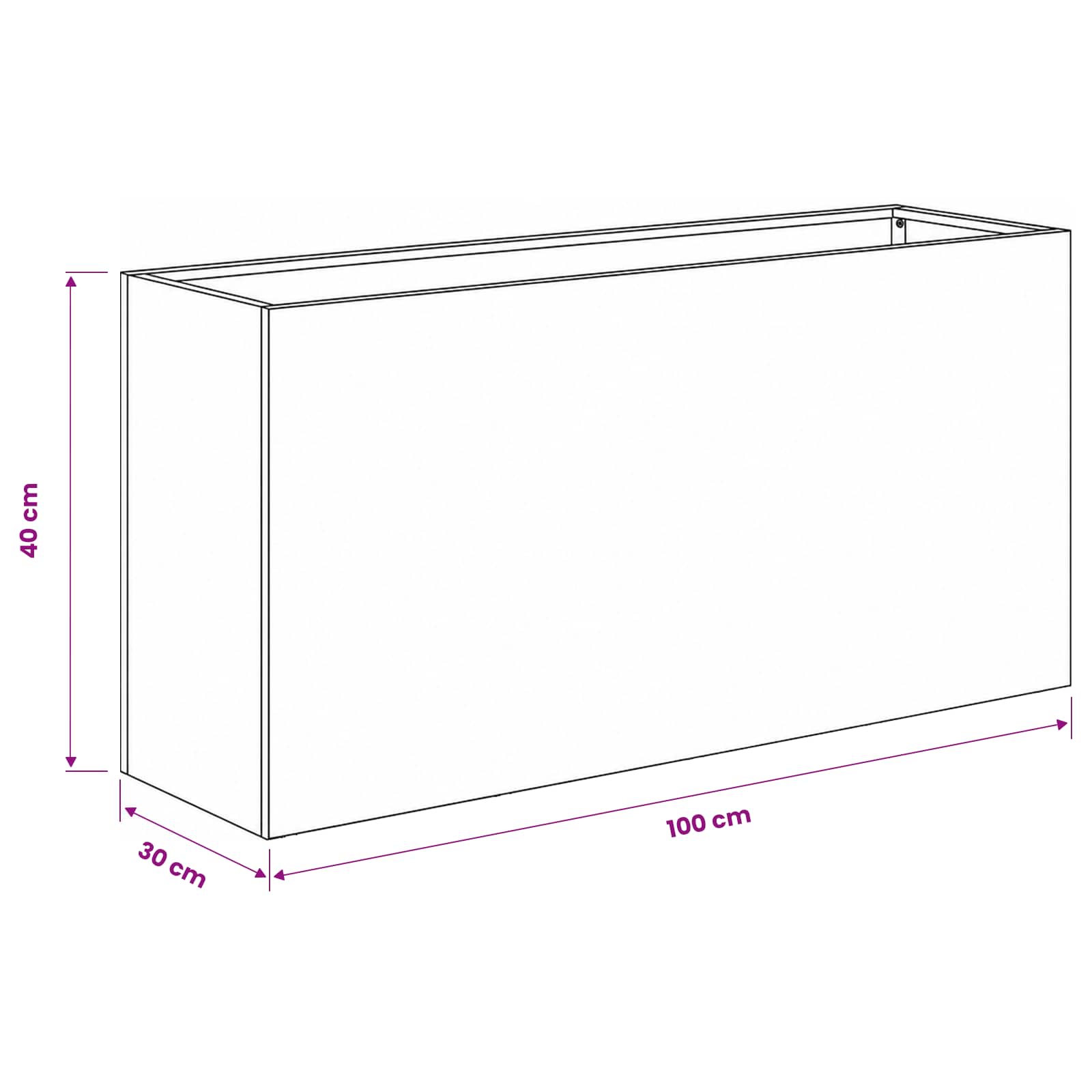 Γλάστρα Κήπου 2 τμχ. Μαύρο 100 x 30 x 40 εκ - Pakobazaar