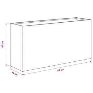 Γλάστρα Κήπου Ασημί 100 x 30 x 40 εκ Ανοξείδωτο Ατσάλι