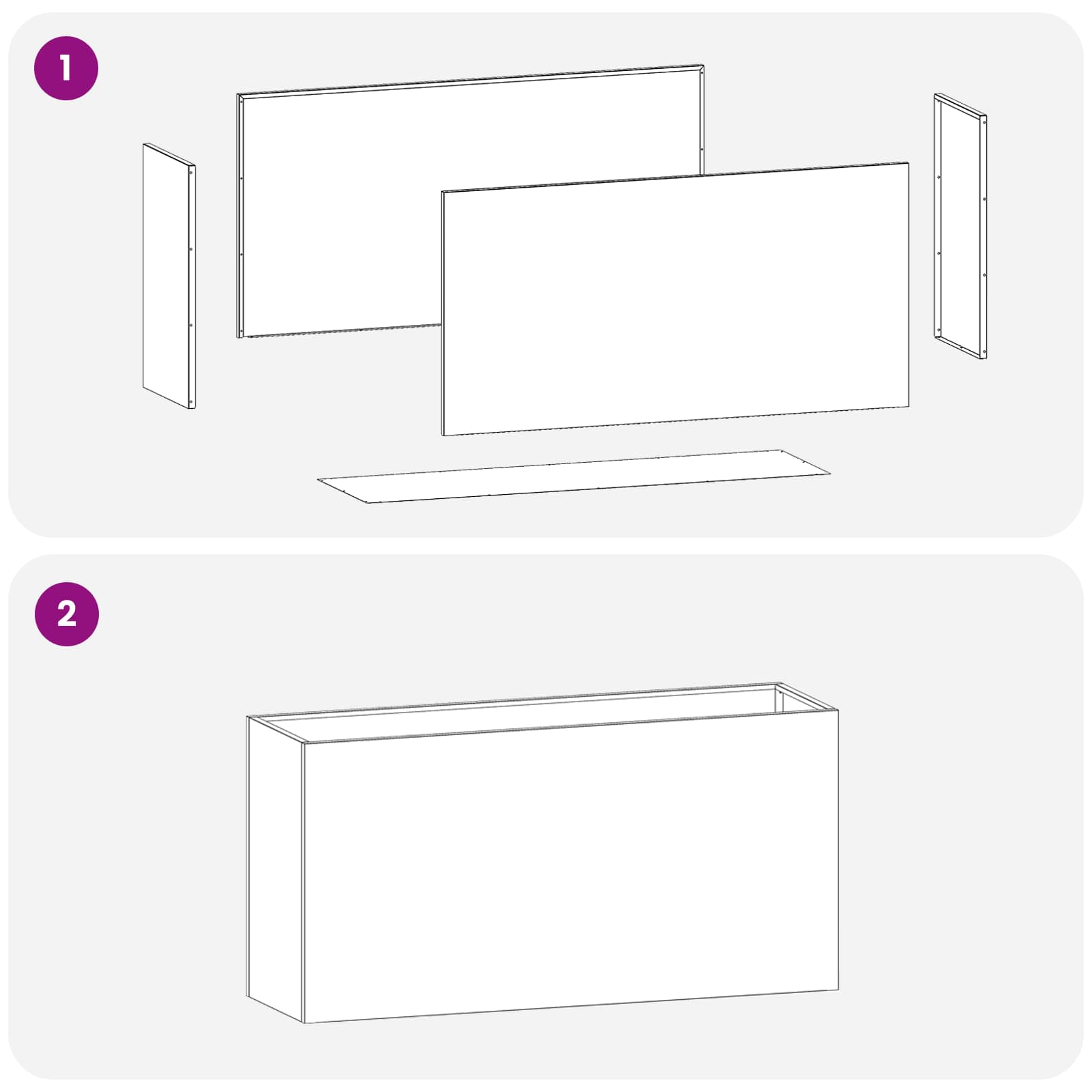 Γλάστρα Κήπου 2 τμχ. Ασημί 100 x 30 x 40 εκ - Pakobazaar