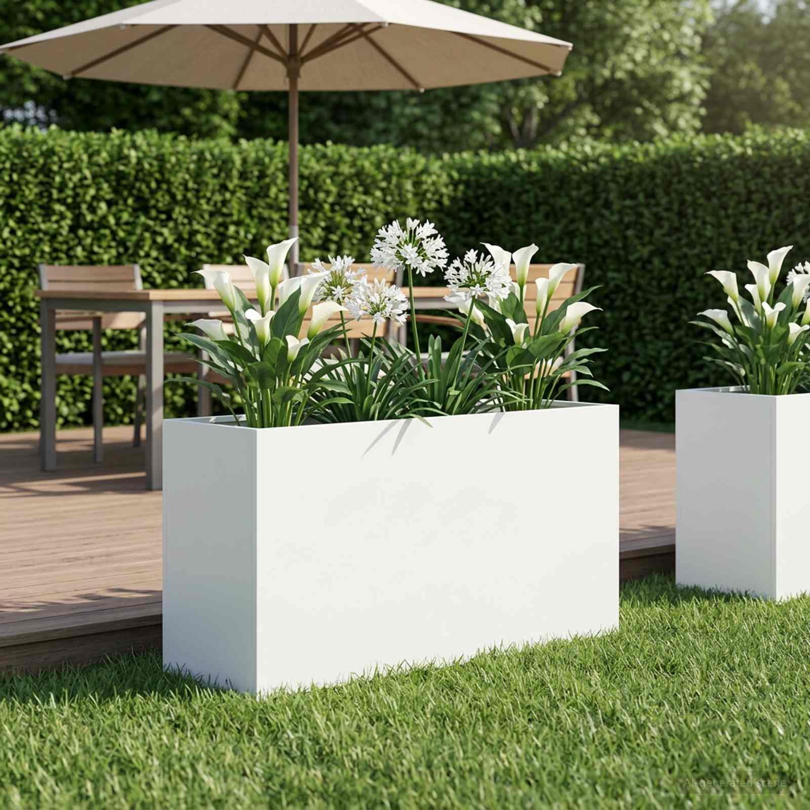 Γλάστρα Κήπου Λευκό 100 x 30 x 50 cm Ψυχρής έλασης χάλυβας - Pakobazaar