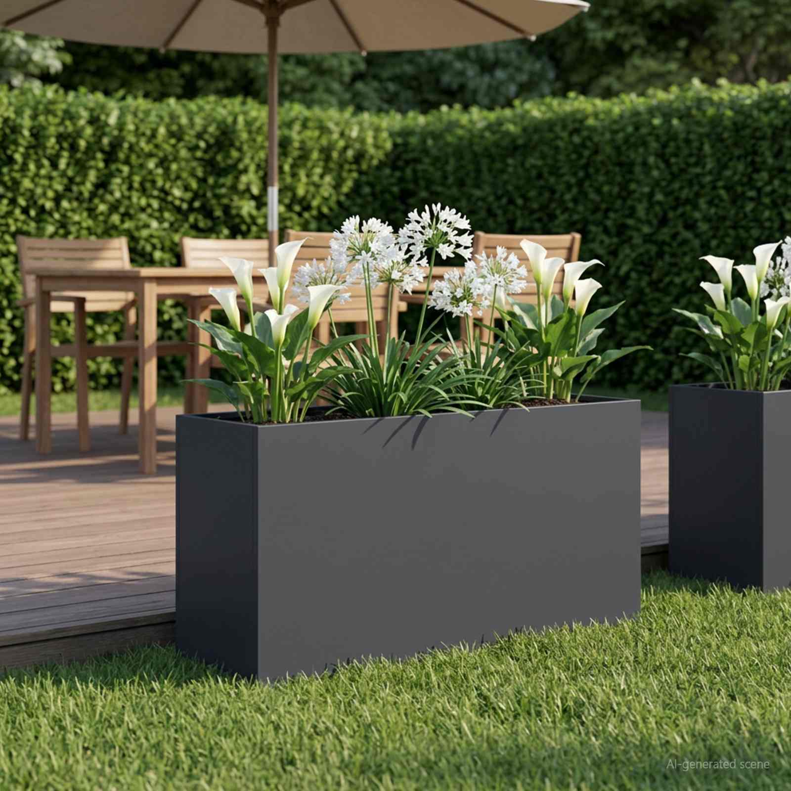 Γλάστρα Κήπου Ανθρακί 100 x 30 x 50 cm Ψυχρής έλασης χάλυβας