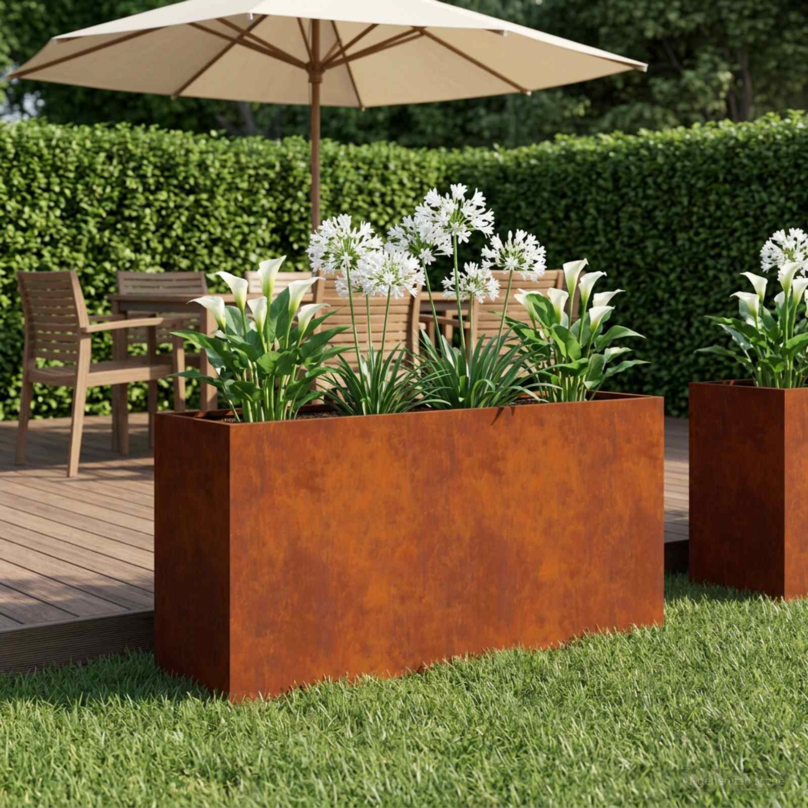 Γλάστρα Κήπου Σκ rusty 100 x 30 x 50 cm - Pakobazaar