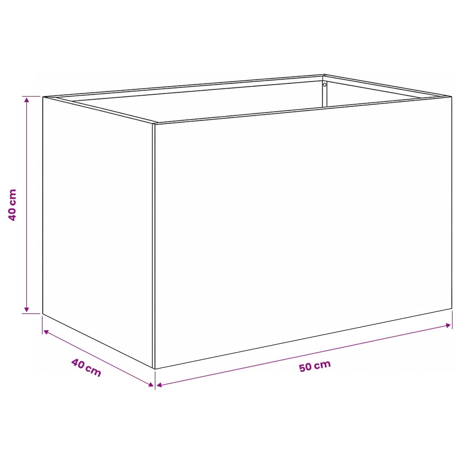Γλάστρα Κήπου 2 τμχ. Ανθρακί 50 x 40 x 40 εκ.
